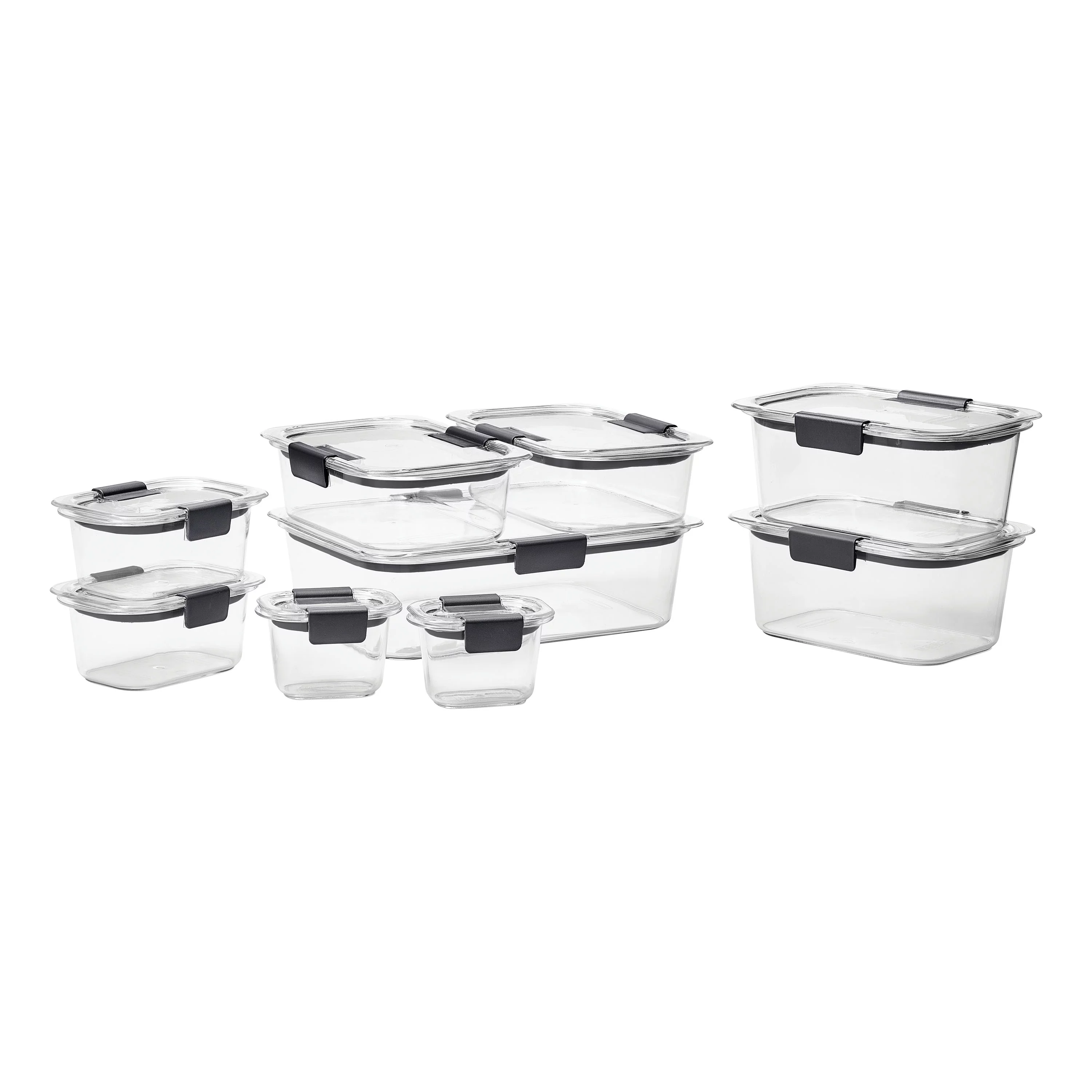 Rubbermaid Brilliance Food Storage Containers, 18 Piece Set, Leak-Proof, BPA Free, Clear Tritan Plastic, Food Storage