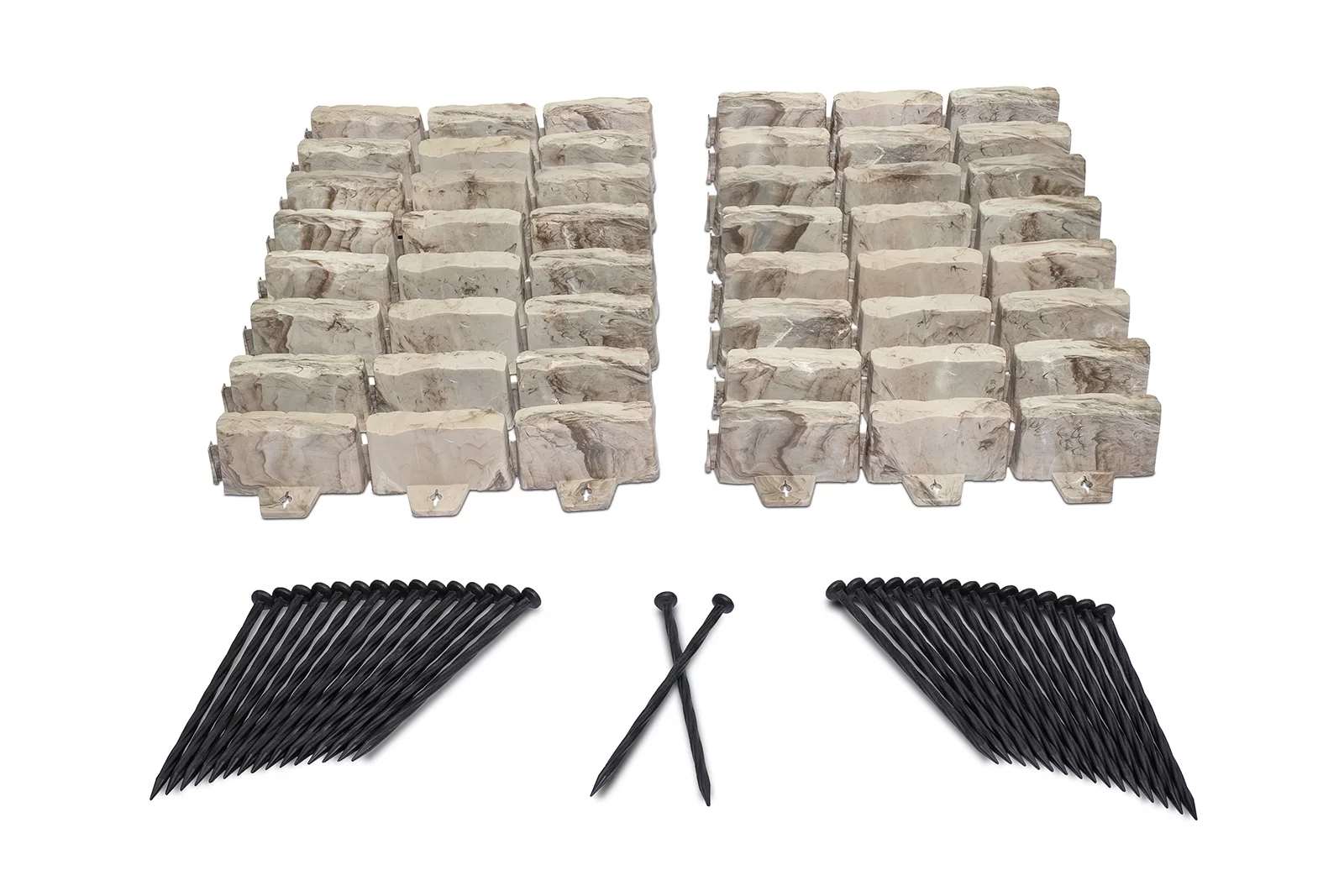 EasyFlex Decorative No-Dig Landscape Edging Kit - 20 ft., Brown Faux Stone