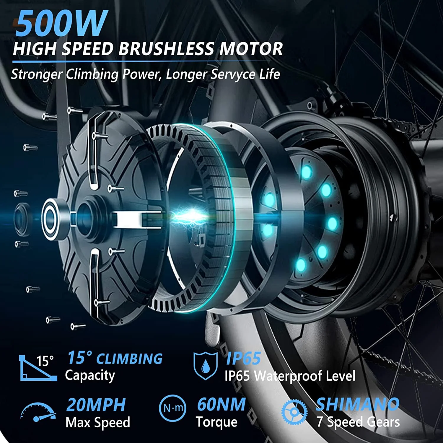 PEXMOR Electric Bike for Adult 500W, 26