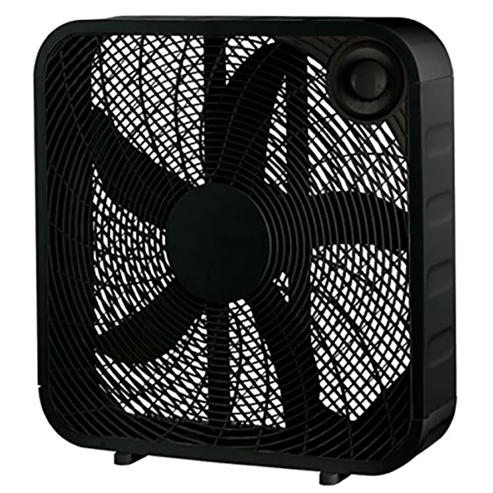 Midea International Efficient Compact Lightweight 3 Speed 20 Inch Box Fan, Black