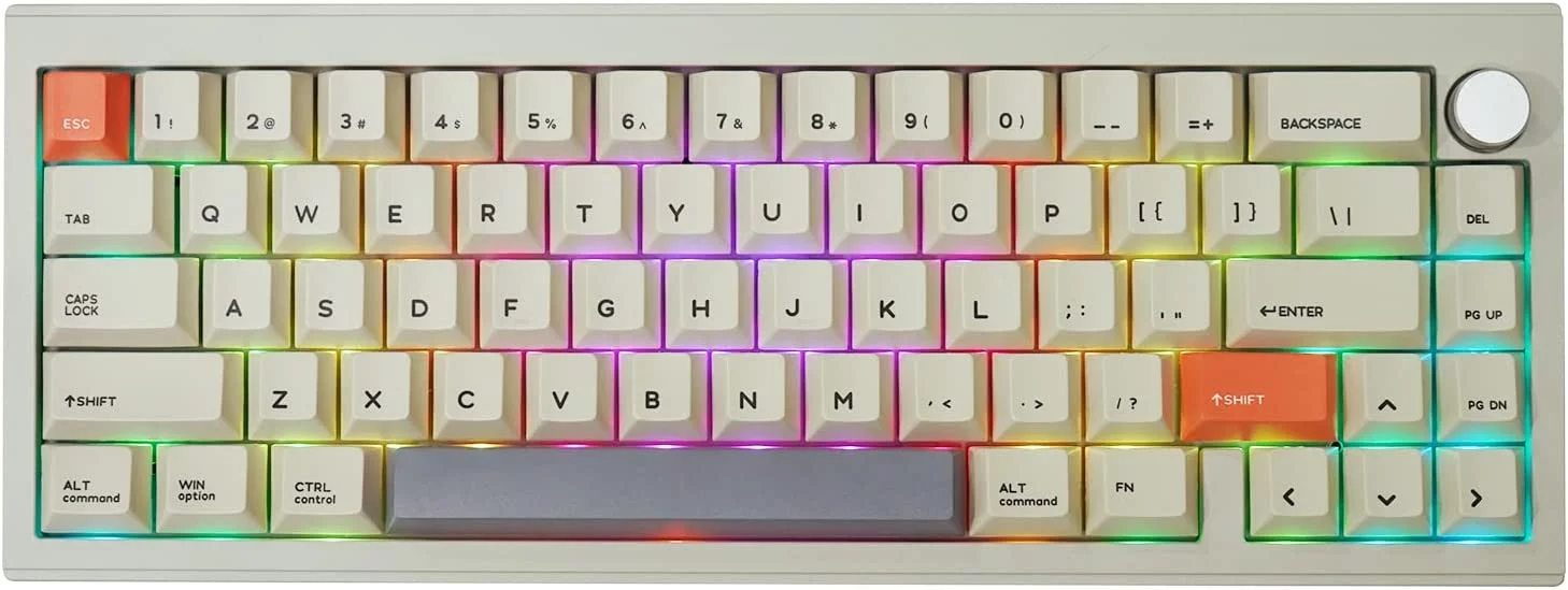 EPOMAKER CIDOO V65 V2 Wireless/Wired Mechanical Keyboard, 65% Hot Swappable Gaming Keyboard with VIA Programmable Software, South-Facing LED, Aluminum CNC Casing, Poron Foam, Knob for Linux/Win/Mac