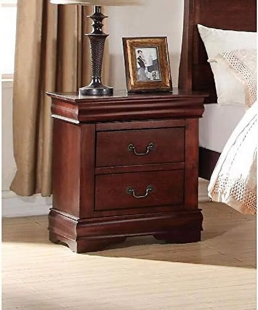 Harper & Bright Designs Nightstand with 2 Drawers  Small Dresser  Bedside   Night Stand  End Table with  for Bedroom  Living Room  College Dorm (Cherry)