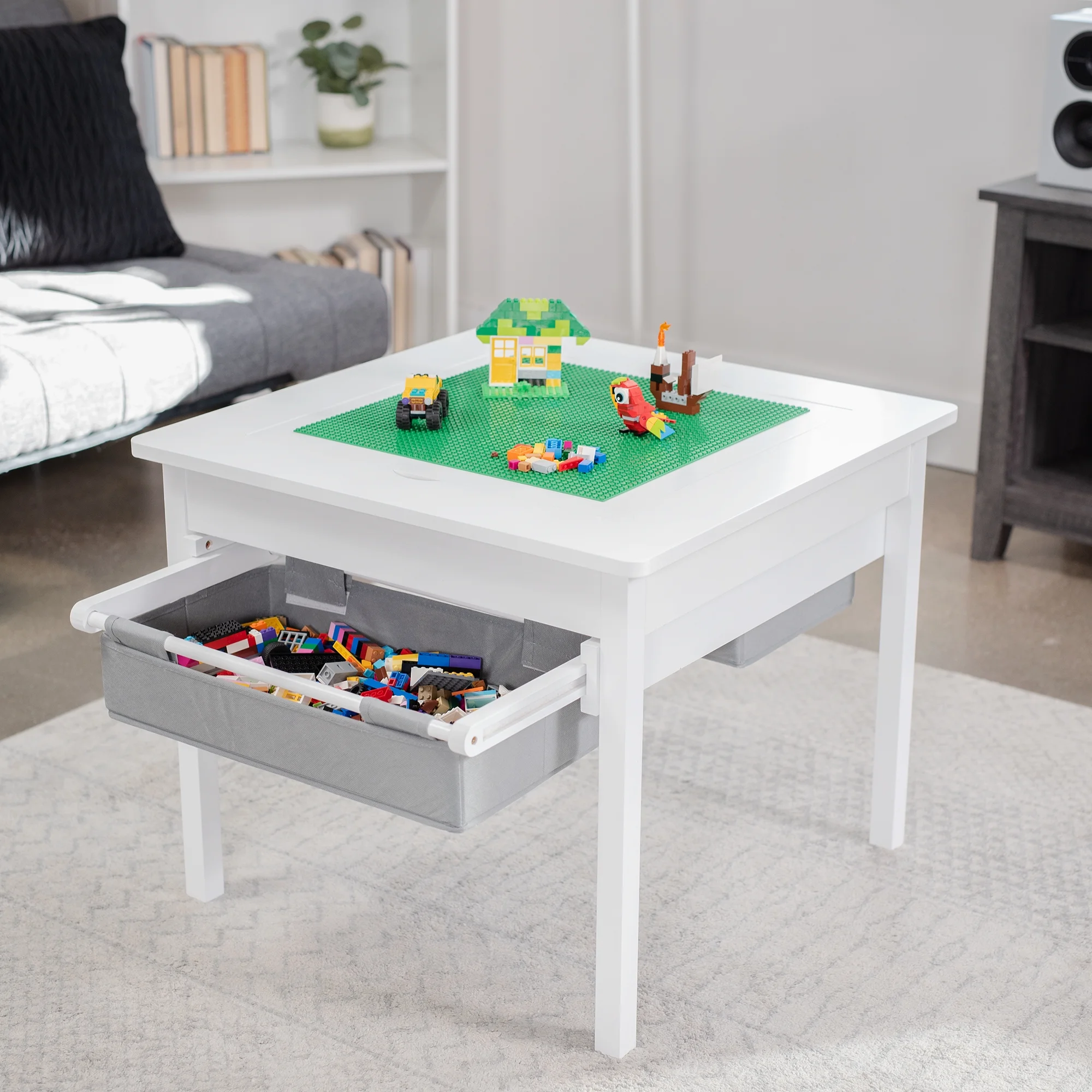 Life Finds Kids' Play Table with Storage Drawers Designed for Lego Bricks