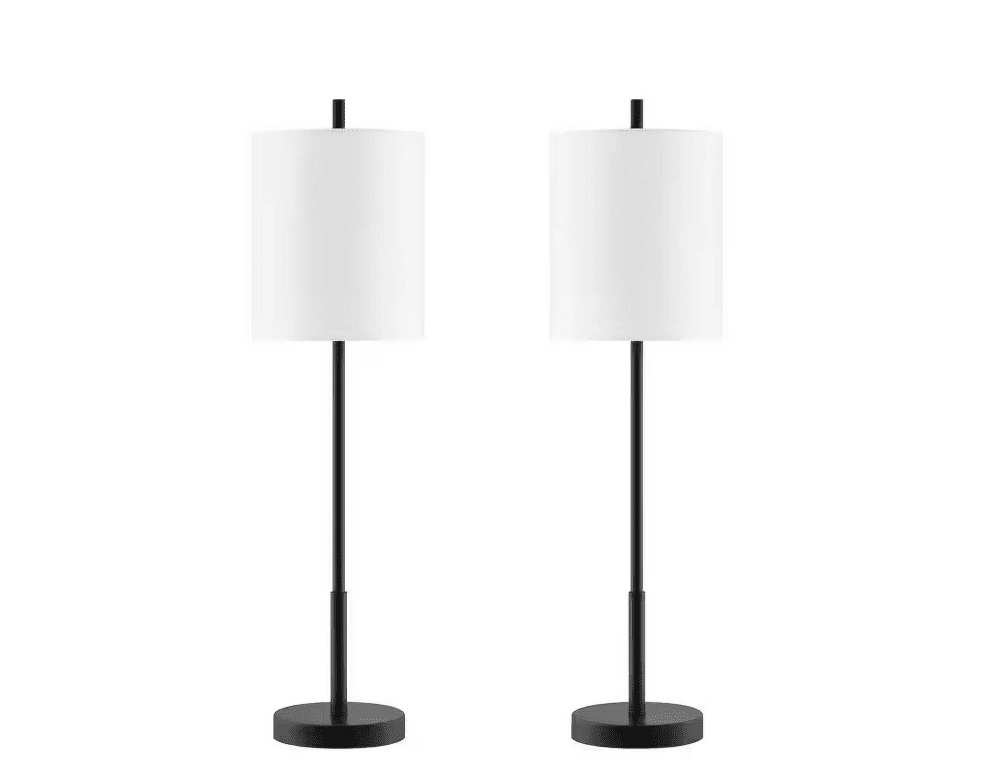 Hampton Bay Biscayne 28 in. 1-Light Black Buffet Lamps (set of 2)