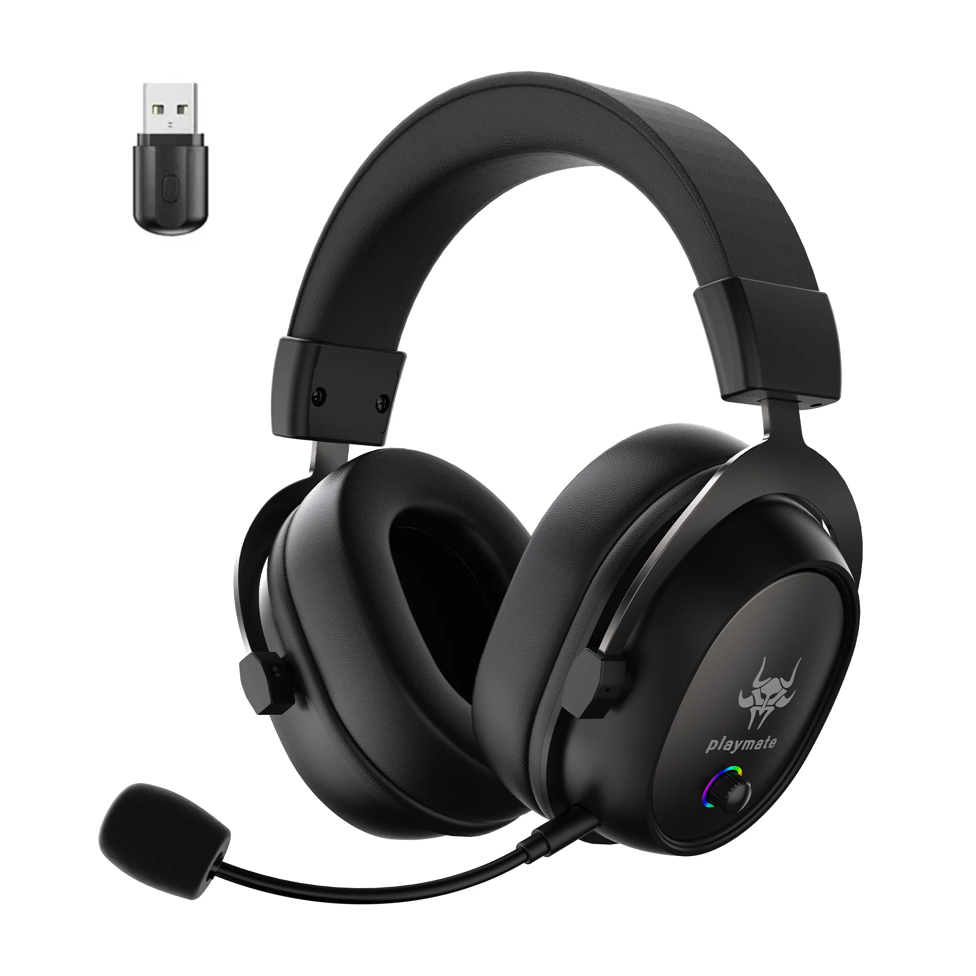 UHM Wireless Gaming Headset for PC/PS4/PS5/ Nintendo Switch,Over Ear 2.4G/Bluetooth Gaming Headphones with Detachable Noise-Canceling Microphone, Stereo Sound, Lightweight/One-button Control Design