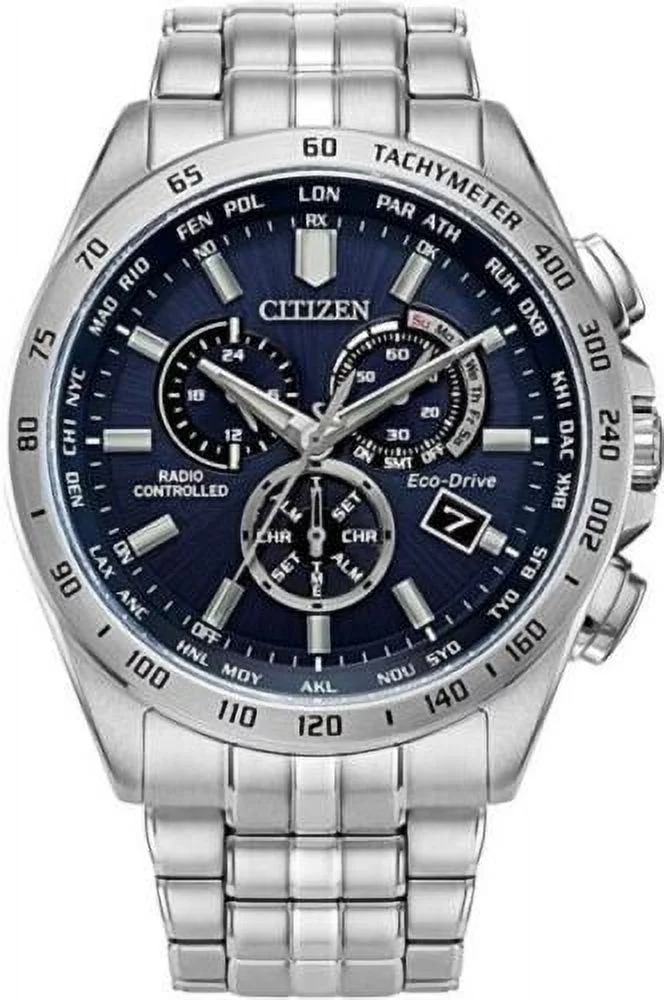 Citizen Eco-Drive A-T World Chrono Men's Watch Stainless Steel