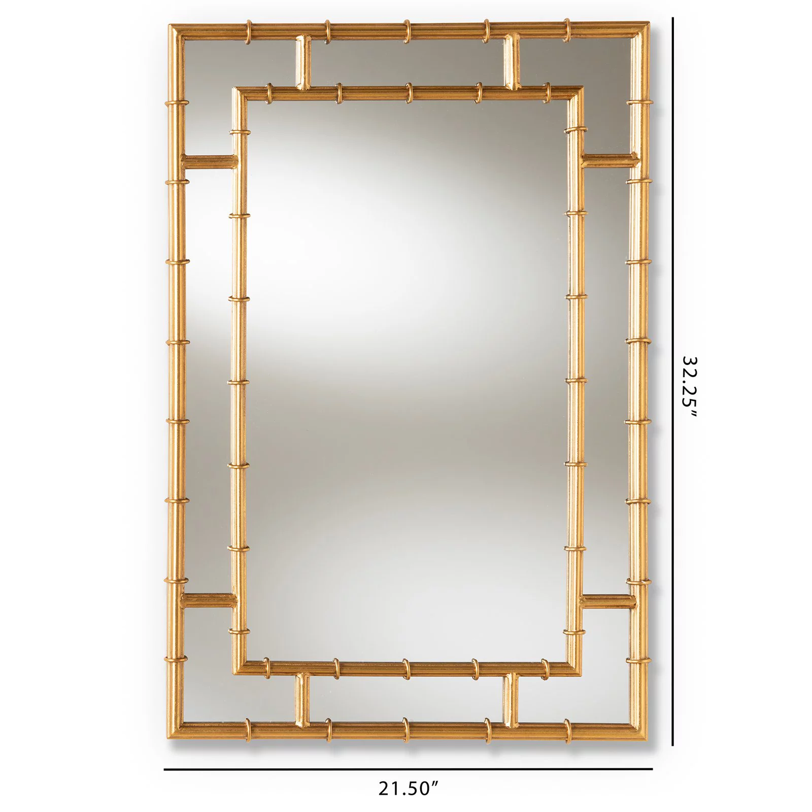 Baxton Studio Adra Modern and Contemporary Gold Finished Bamboo Accent Wall Mirror,Wholesale Interiors