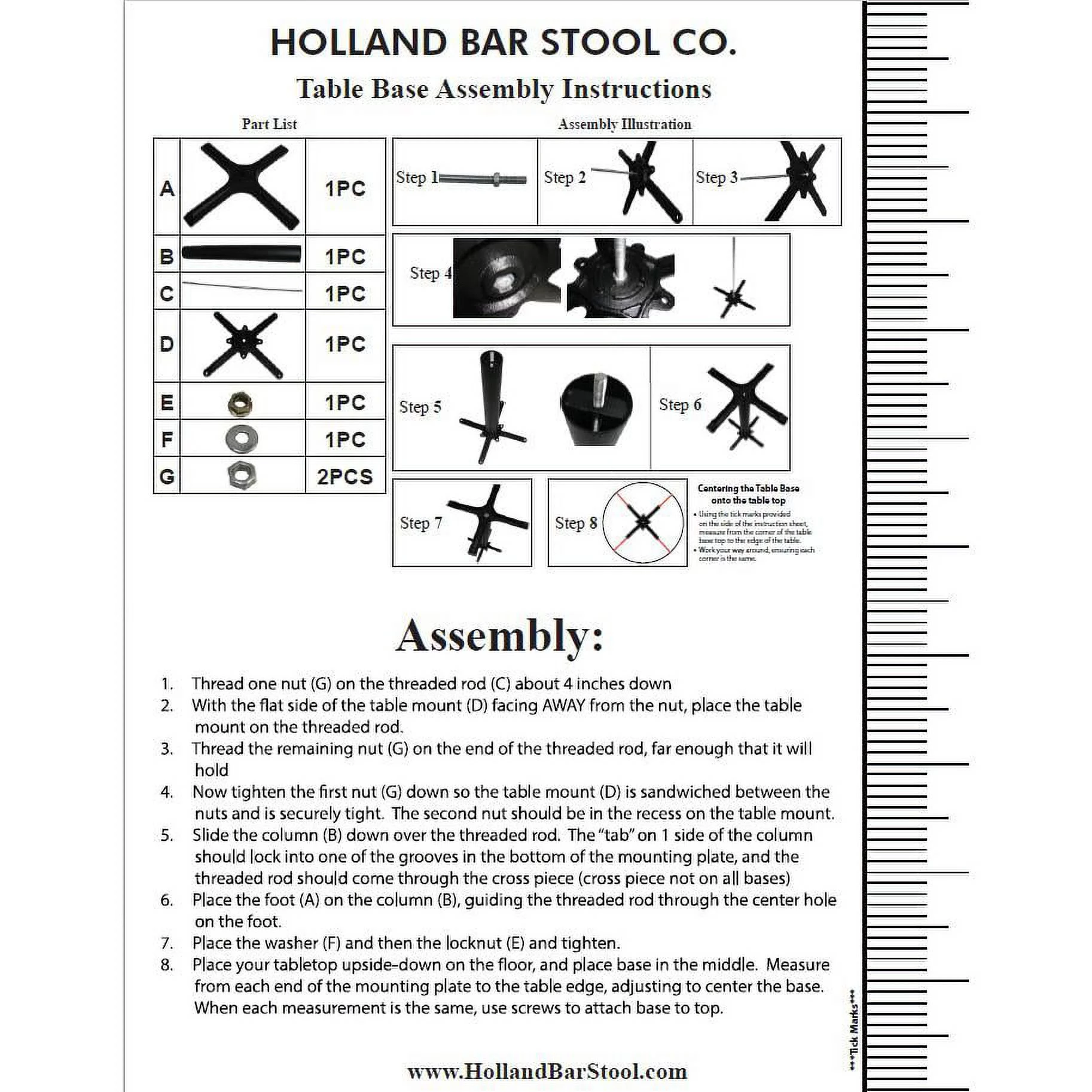 Holland Bar Stool  42 in. Indoor & Outdoor Table with 32 x 32 in. Square Greystone Top