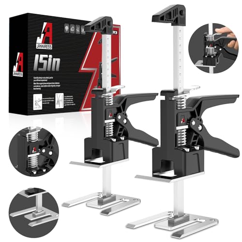 Labor Saving Handle 2 Pack,12 in Construction Jack,Multifunctional Furniture Lifter Jacks for Installing Cabinets and Wall Tile Height Adjuster Handheld Tool, Load 440LBS