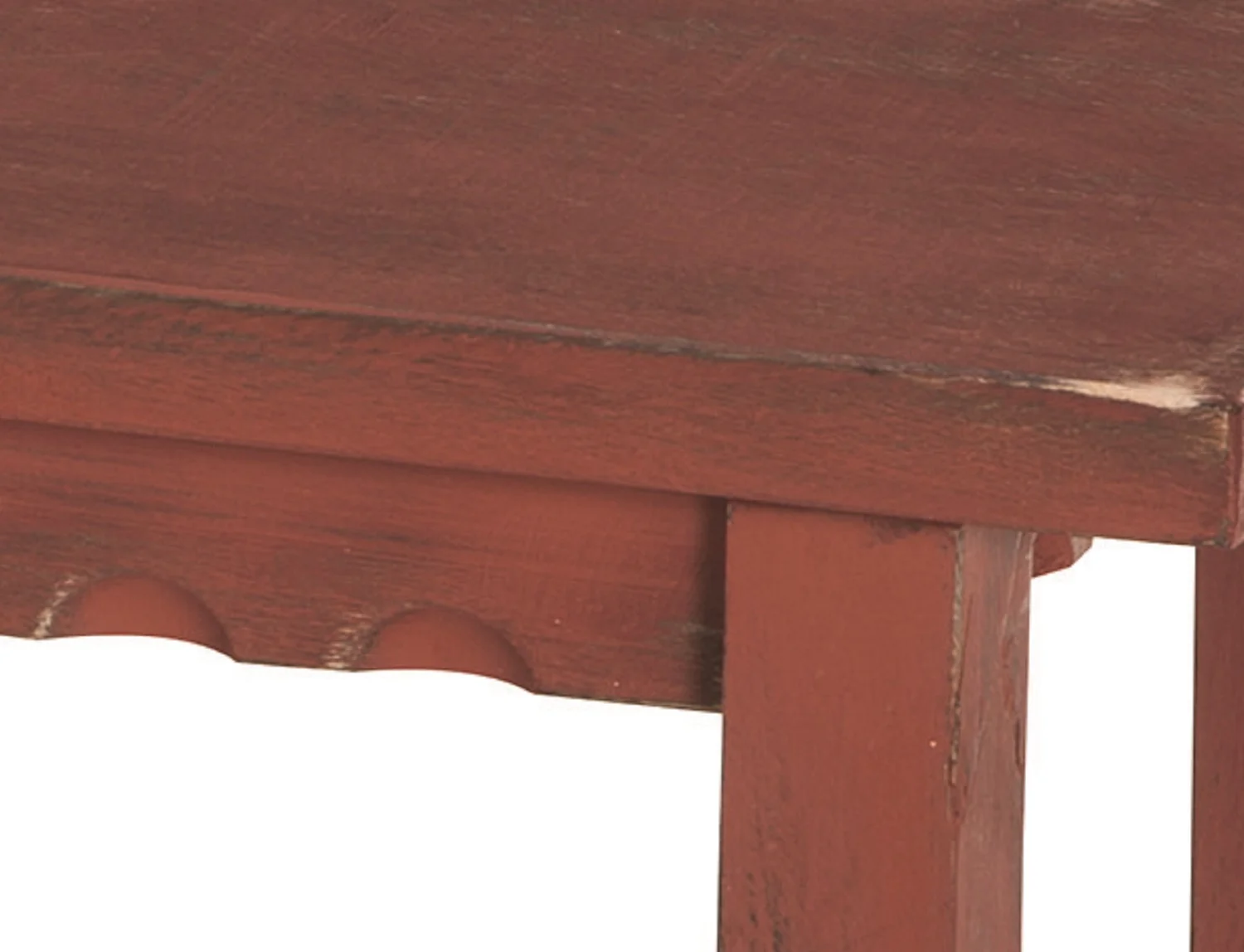 Alaterre Country Cottage 2 Shelf End Table, Red Antique Finish