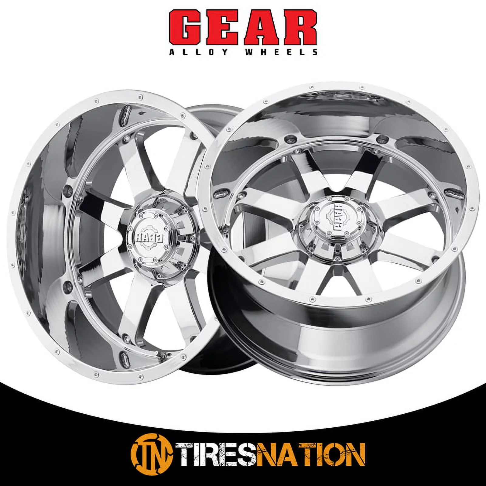 Gear Off Road 726C Big Block 20x12 8x165.1 -44et Chrome Plated Wheel