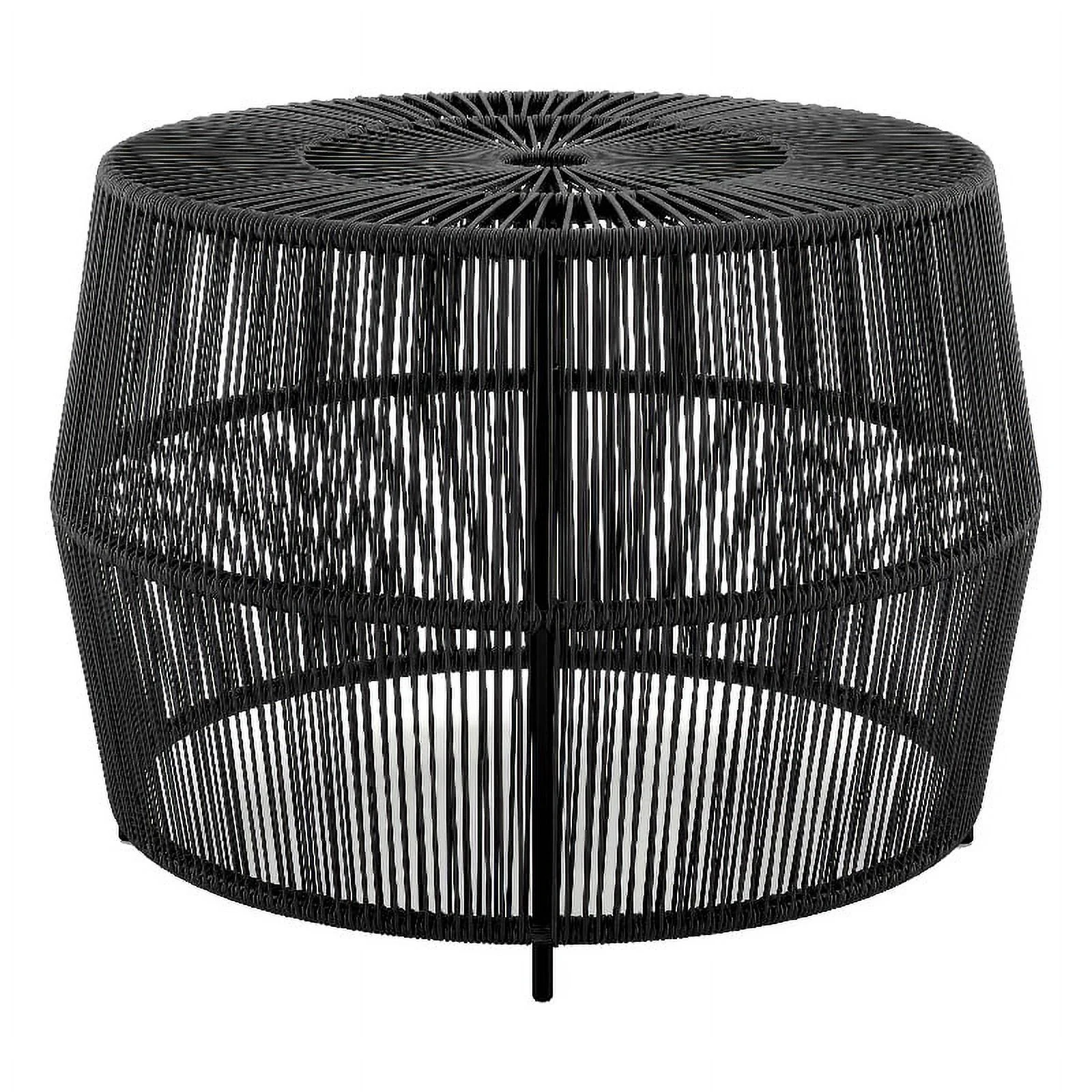 Muse & Lounge Co. Meja Wicker / Rattan Round Outdoor Coffee Table in Black