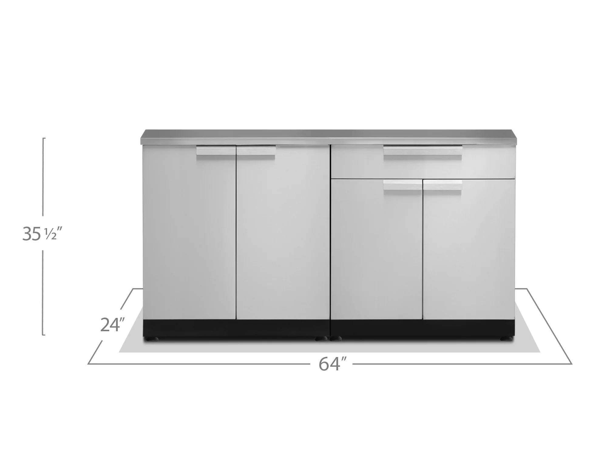 Outdoor Kitchen 3 Piece Cabinet Set in Stainless Steel with Countertops