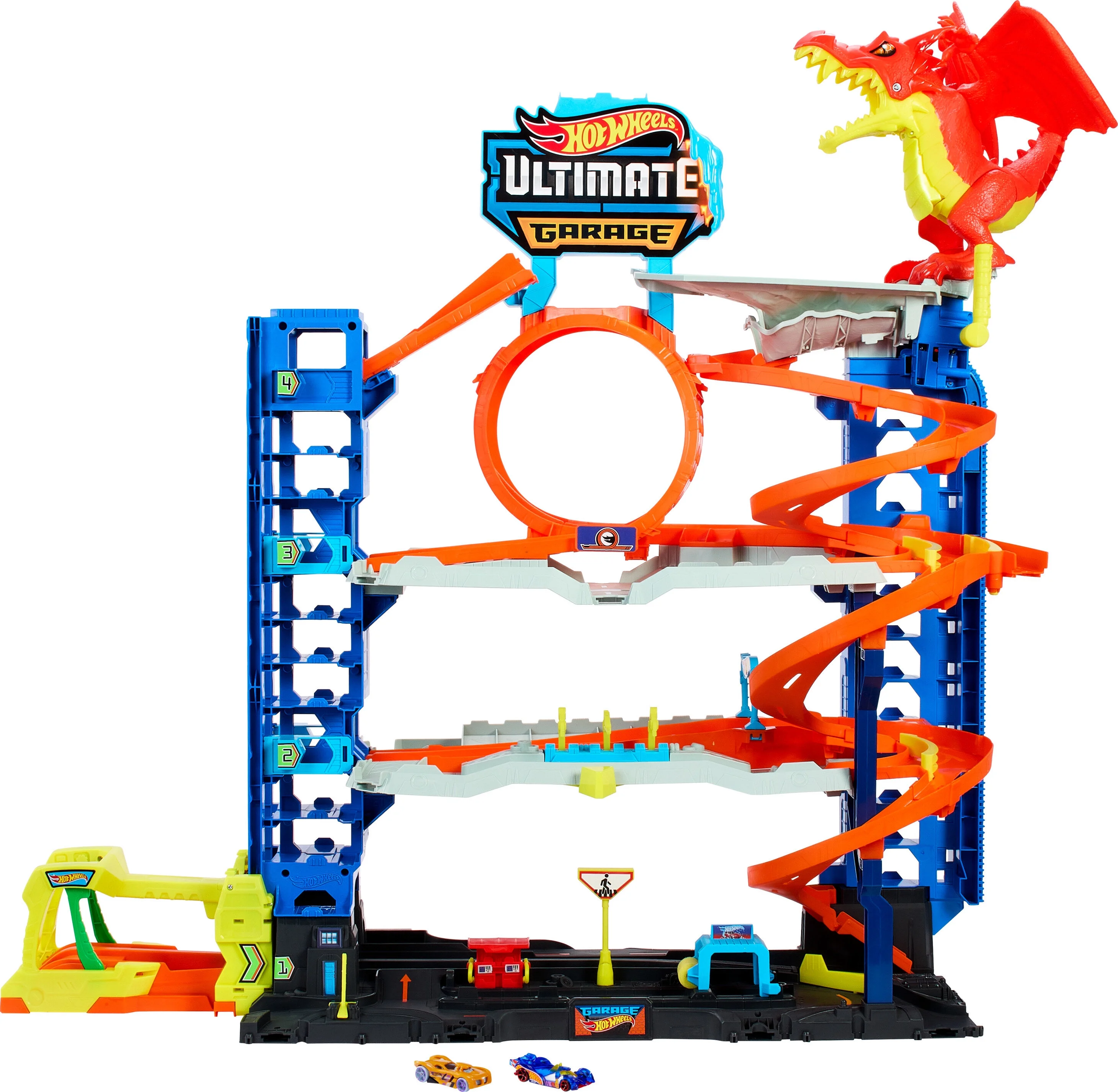 Hot Wheels City Ultimate Garage Playset with 2 Die-Cast Cars, Toy Storage for 50+ Cars