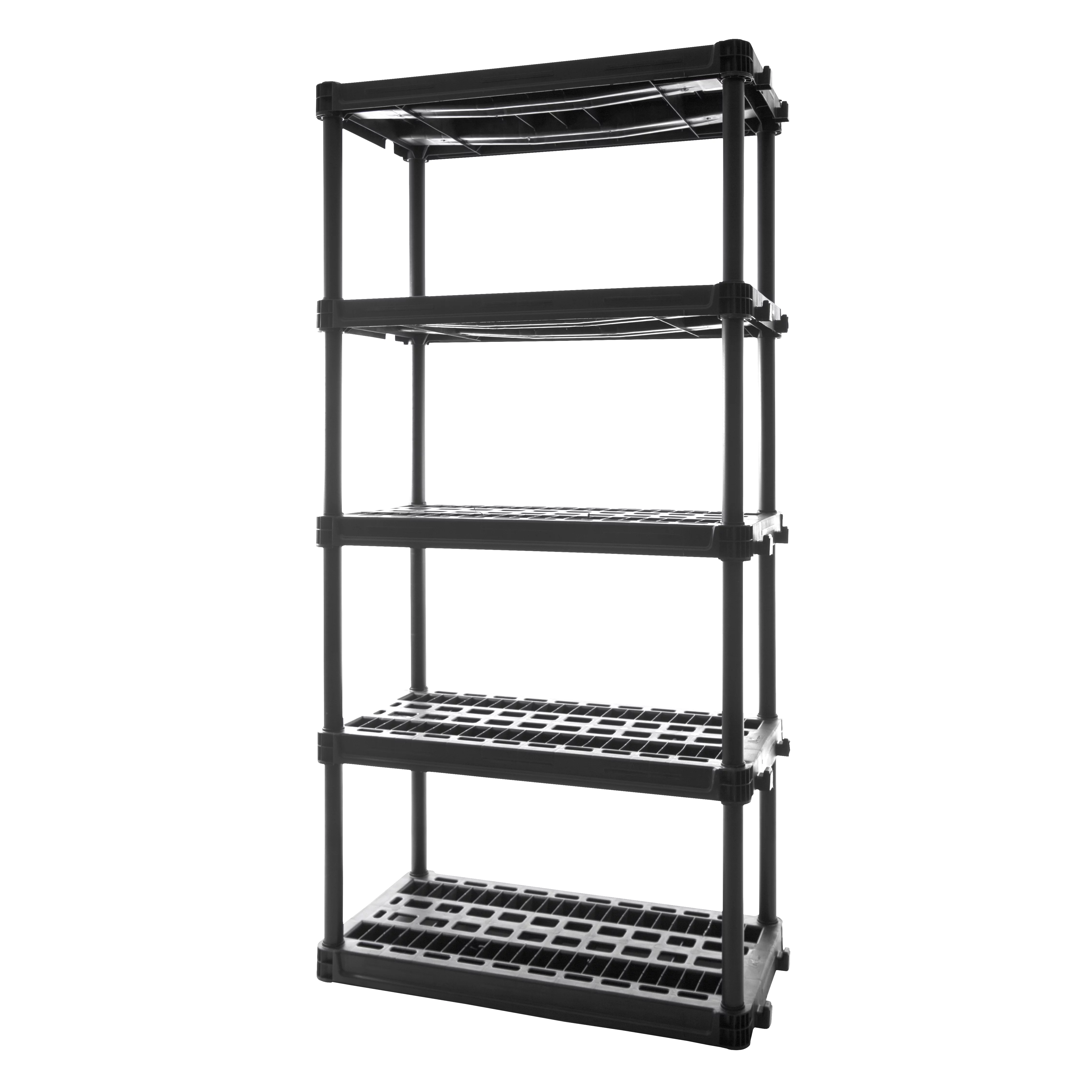 Plano 5-Shelf Heavy Duty Plastic Storage Shelves, 73” x 36” x 18”, 750lb Capacity