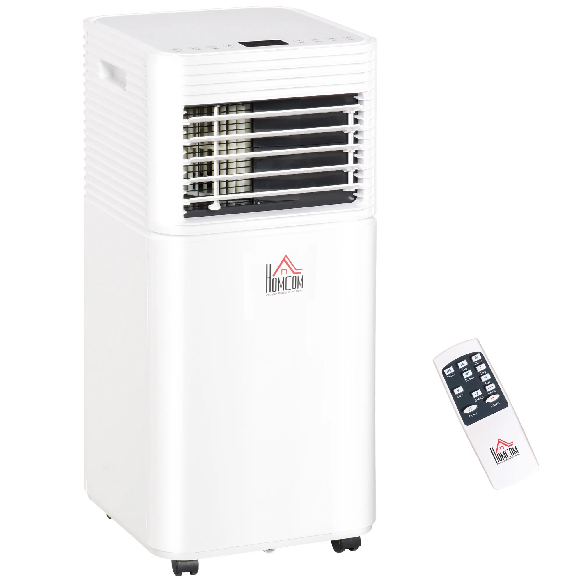 HOMCOM 10000 BTU Portable Mobile Air Conditioner for Cooling, Dehumidifying, and Ventilating with Remote Control, White