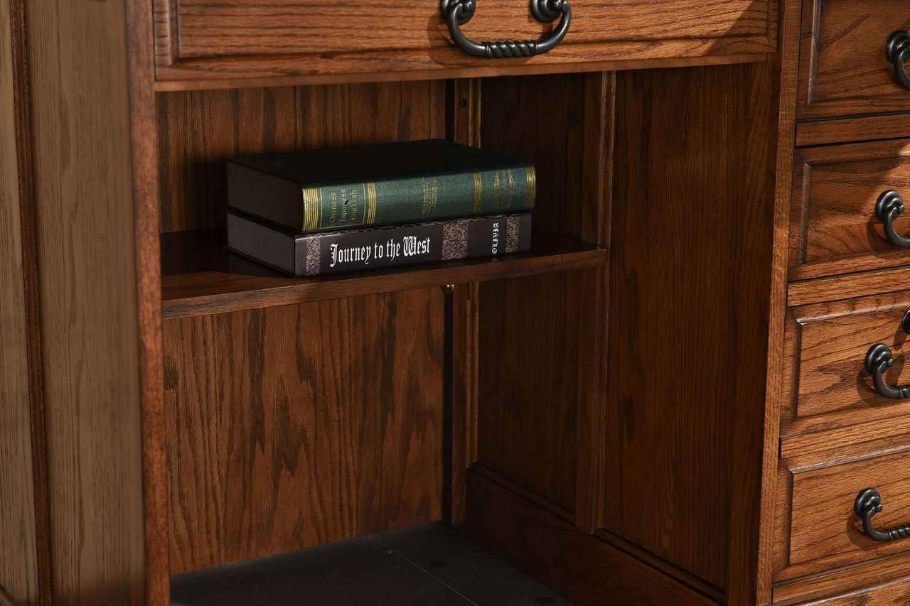 Small Home Office or Student Roll Top Desk- Solid Oak Wood Single Pedestal 40.5Wx24Dx45H BW Organizer Desk Quality Crafted Construction Locking File Drawers Dovetailed Secretary Desk Easy Assembly