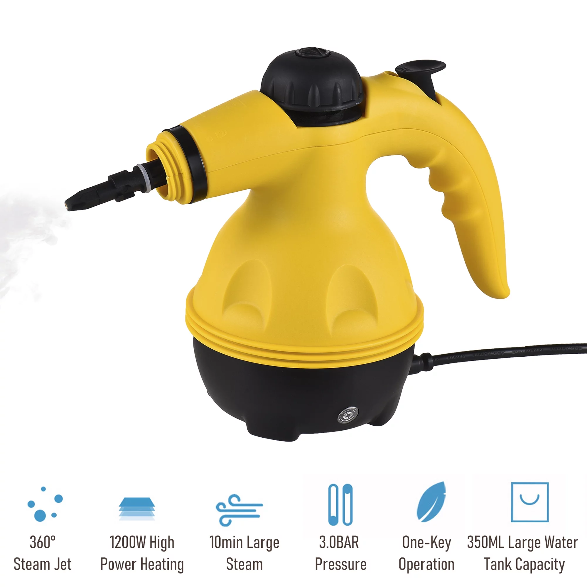 TOMSHOO Handheld Steam Cleaner 1000W Portable High Temperature Steamer for Cleaning with 10Pcs Accessories, for Kitchen Sofa Bathroom Car Window