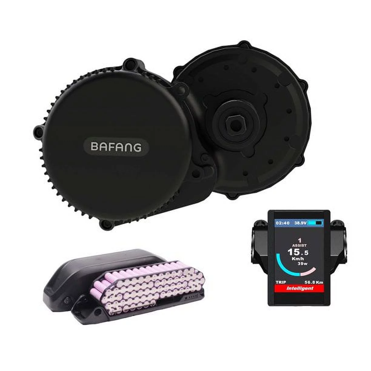 Bafang BBSHD Mid Drive Motor Kit 1000W Electric Bicycle Conversion Kits with 850C for Mountain Bike with 52V20AH Battery，1000w68mm Ebike Conversion Kit