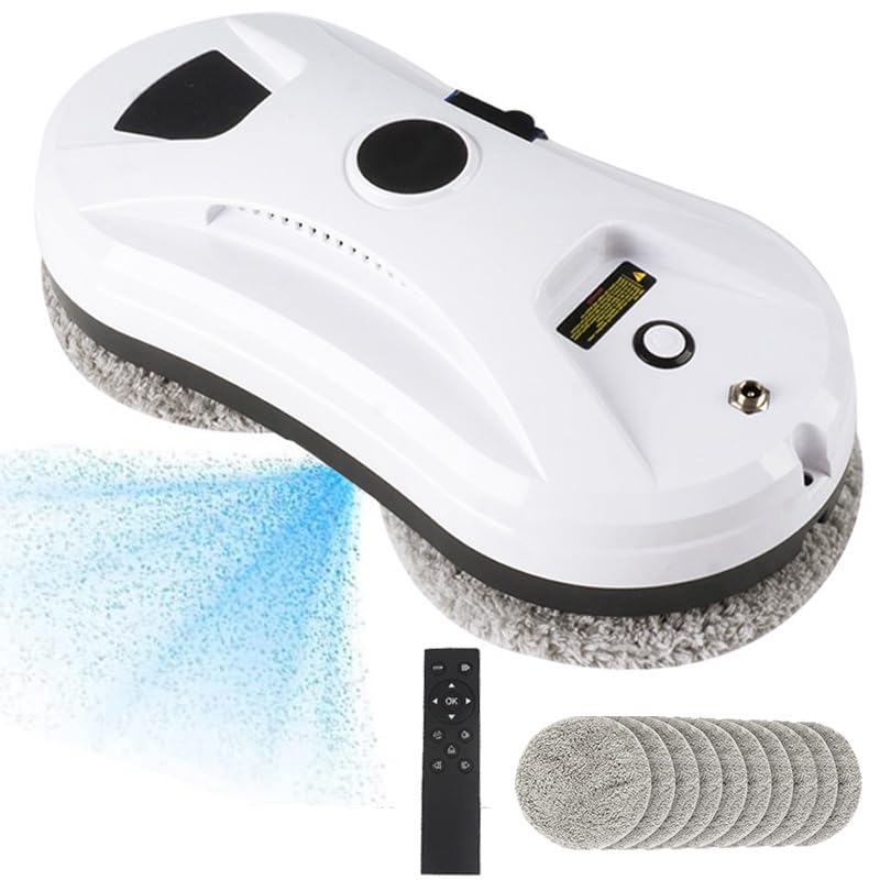 Window Cleaner Robot with Ultrasonic 5600PA Auto Water Glass Cleaning Automatic Smart Robot Cleaner,Window Vacuum Cleaner with Control Windows/Tiles/Class Door Indoor Outdoor