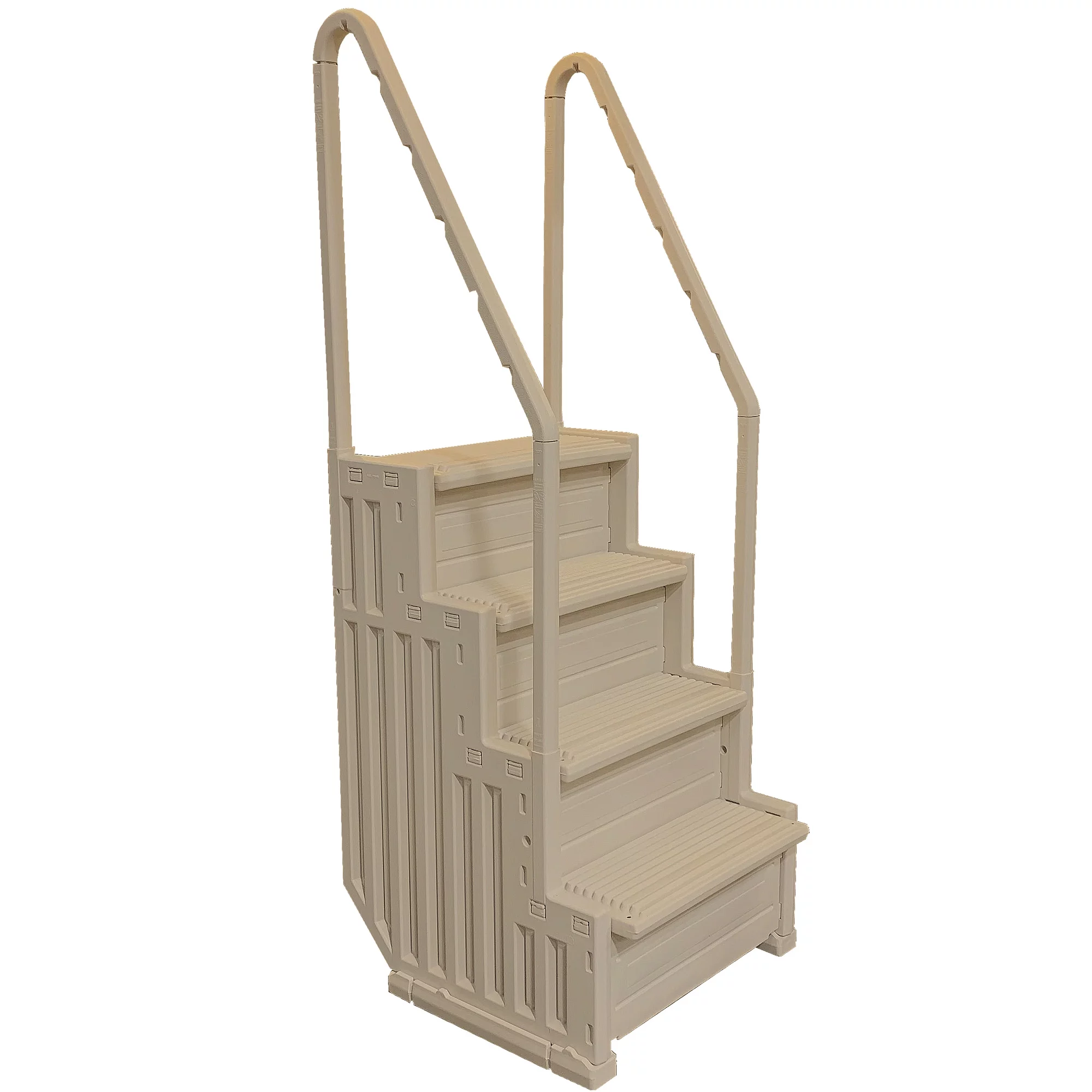 Confer Above Ground Swimming Pool Ladder 4 Stair Step System, Warm Gray