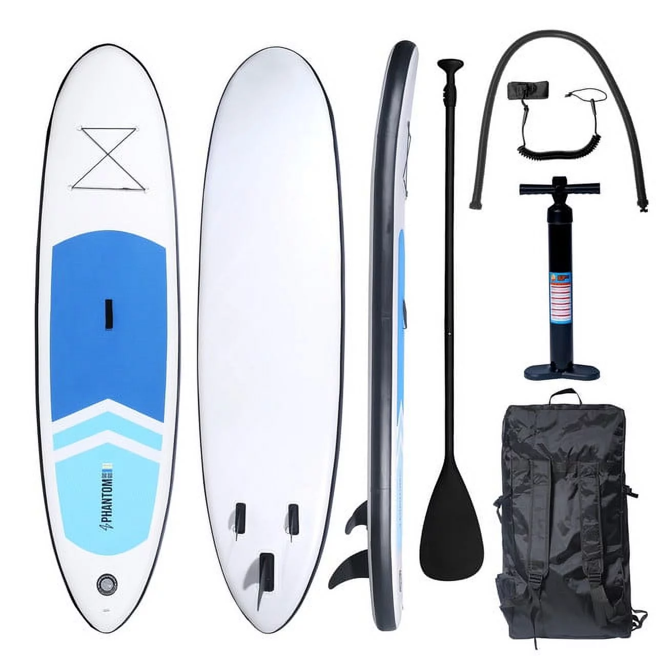 Inflatable Stand Up Paddle Board Premium SUP Accessories & Backpack, Surf Control, Non-Slip Deck, Leash, Paddle and Pump, Youth & Adult Standing Boat (Blue/Teal)