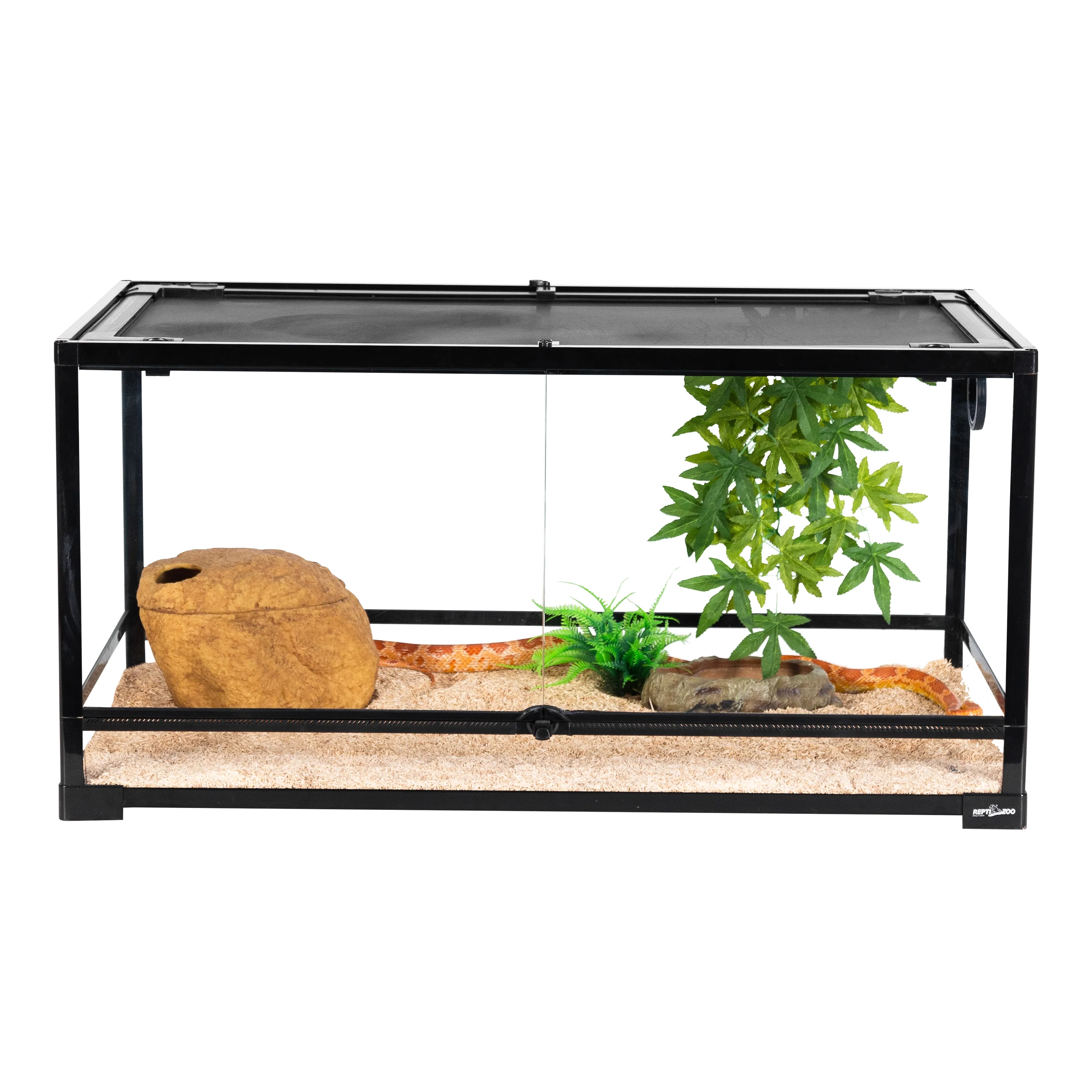 REPTI ZOO Glass Reptile Terrarium 50 Gallon, Front Opening Reptile Habitat Tank 36