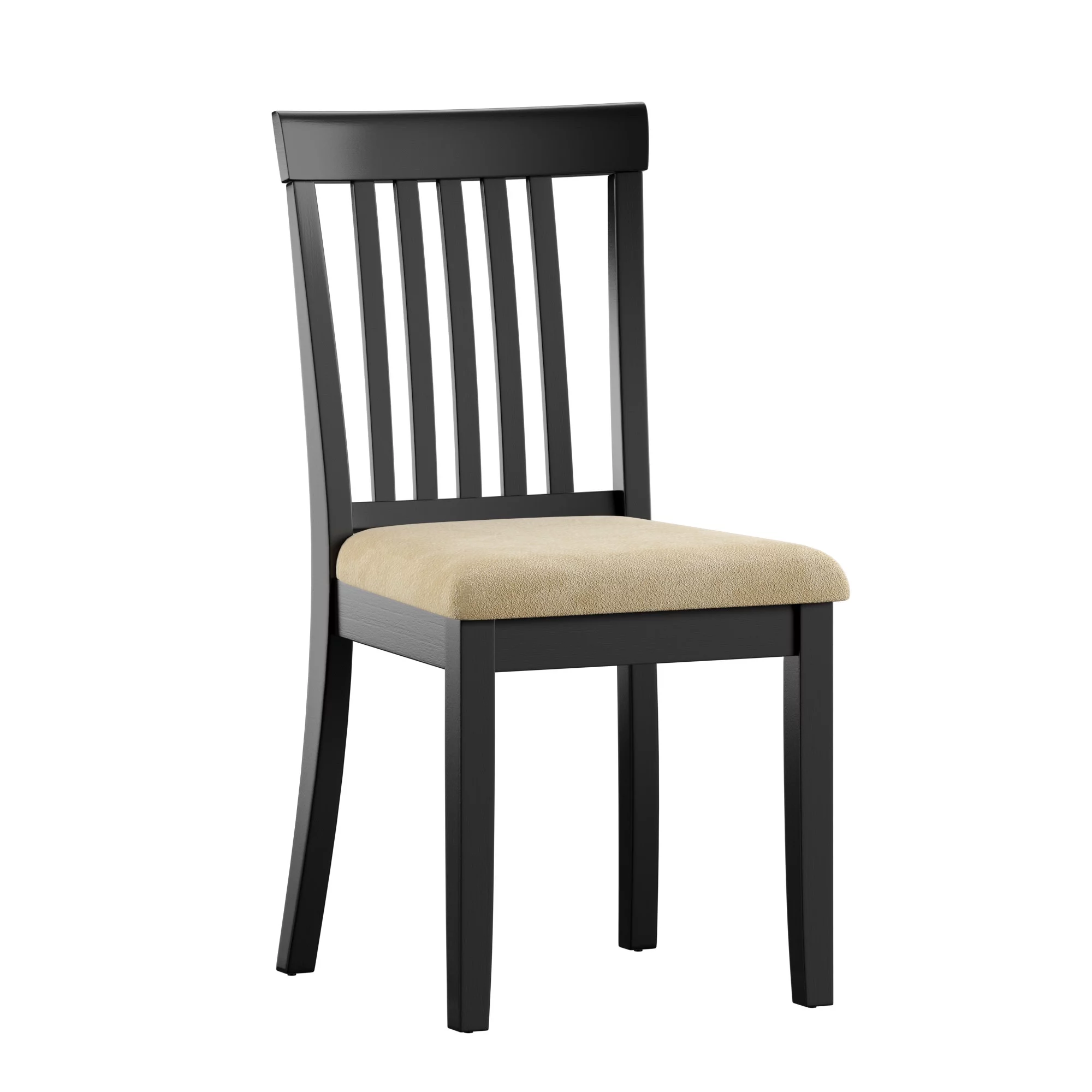 Weston Home Lexington Slat Back Wood Dining Chair, Set of 2, Beige and Black
