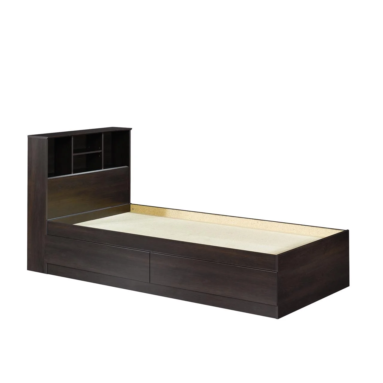 Your Zone Storage Bed with Bookcase Headboard, Twin, Espresso Finish