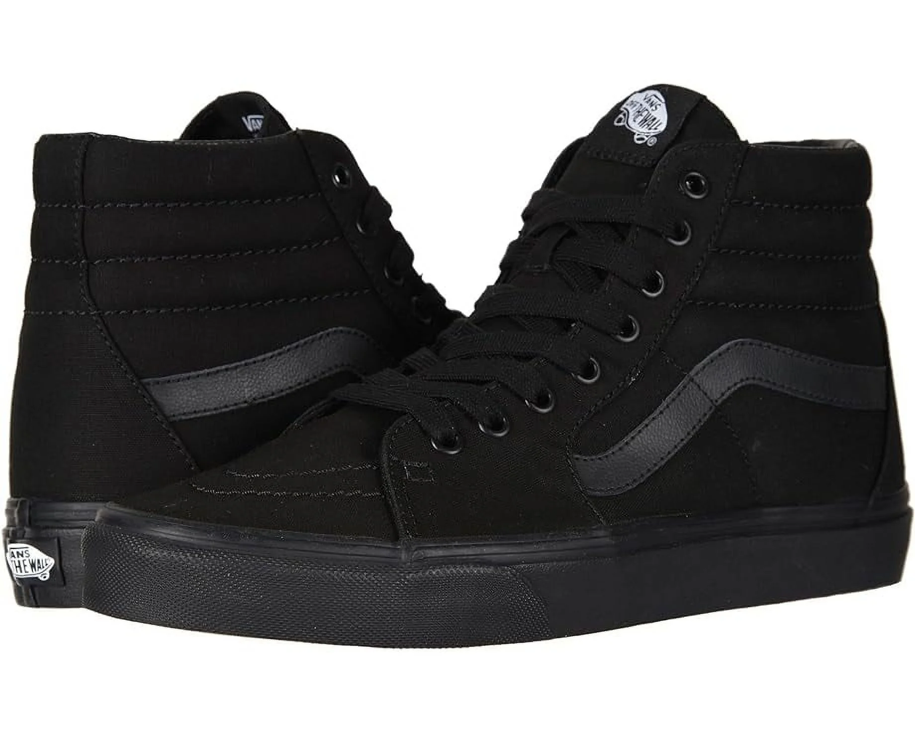 Vans Unisex Classic Sk8-Hi Canvas Shoes - Black/Black/Black - 9 Women/7.5 Men