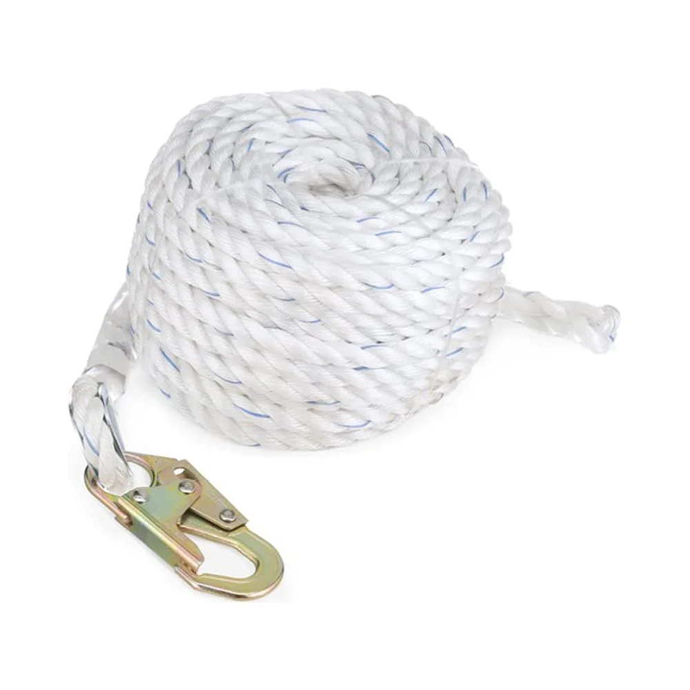 Peakworks Fall Protection Safety Lifeline Rope Grab, 100 ft Vertical Cable, Galvanized Steel Snap Hook Harness for Climbing, Rescue, Hunting, Roofing 100 inches