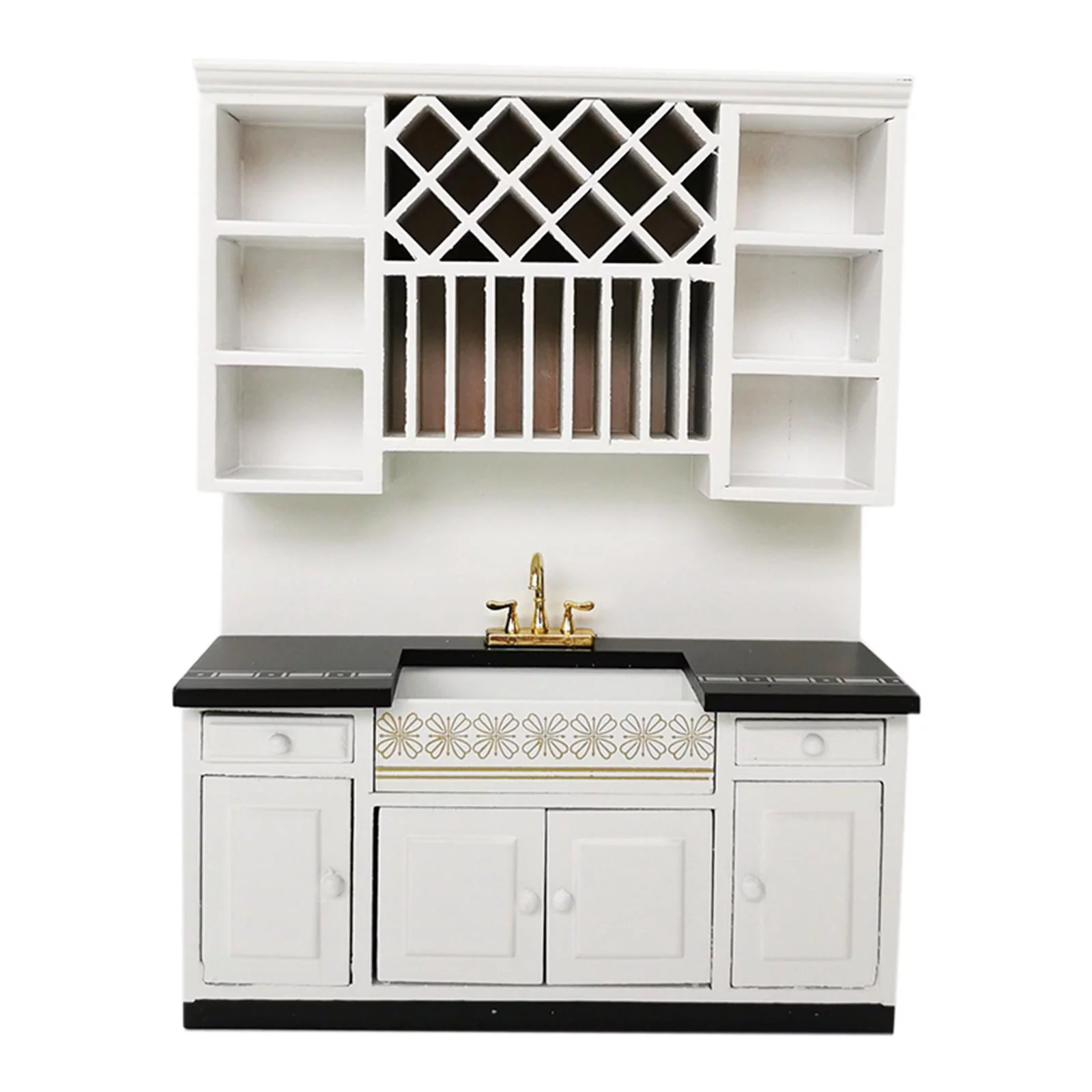 1:12 Scale Dollhouse Kitchen Furniture Set Sink Countertop Accessory