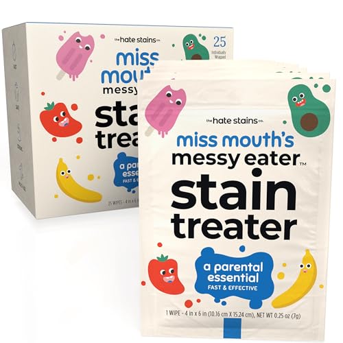 Miss Mouth's Messy Eater Stain Treater Spray - 4oz 2 Pack Stain Remover - Newborn & Baby Essentials - No Dry Cleaning Food, Grease, Coffee Off Laundry, Underwear, Fabric