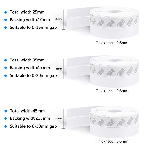 Weather Stripping, Silicone Door Seal Strip Door, Window, Transparent 16 Feet Long (Width 25mm)