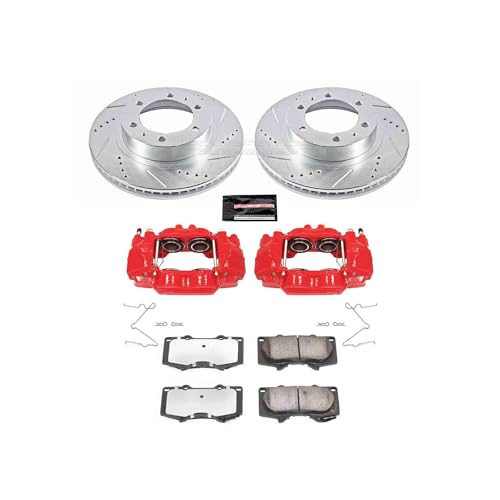 Power Stop K137-36 Front Z36 Truck & Tow Brake Kit, Carbon Fiber Ceramic Brake Pads and Drilled and Slotted Brake Rotors For Toyota 4Runner FJ Cruiser Tacoma 6 Lug