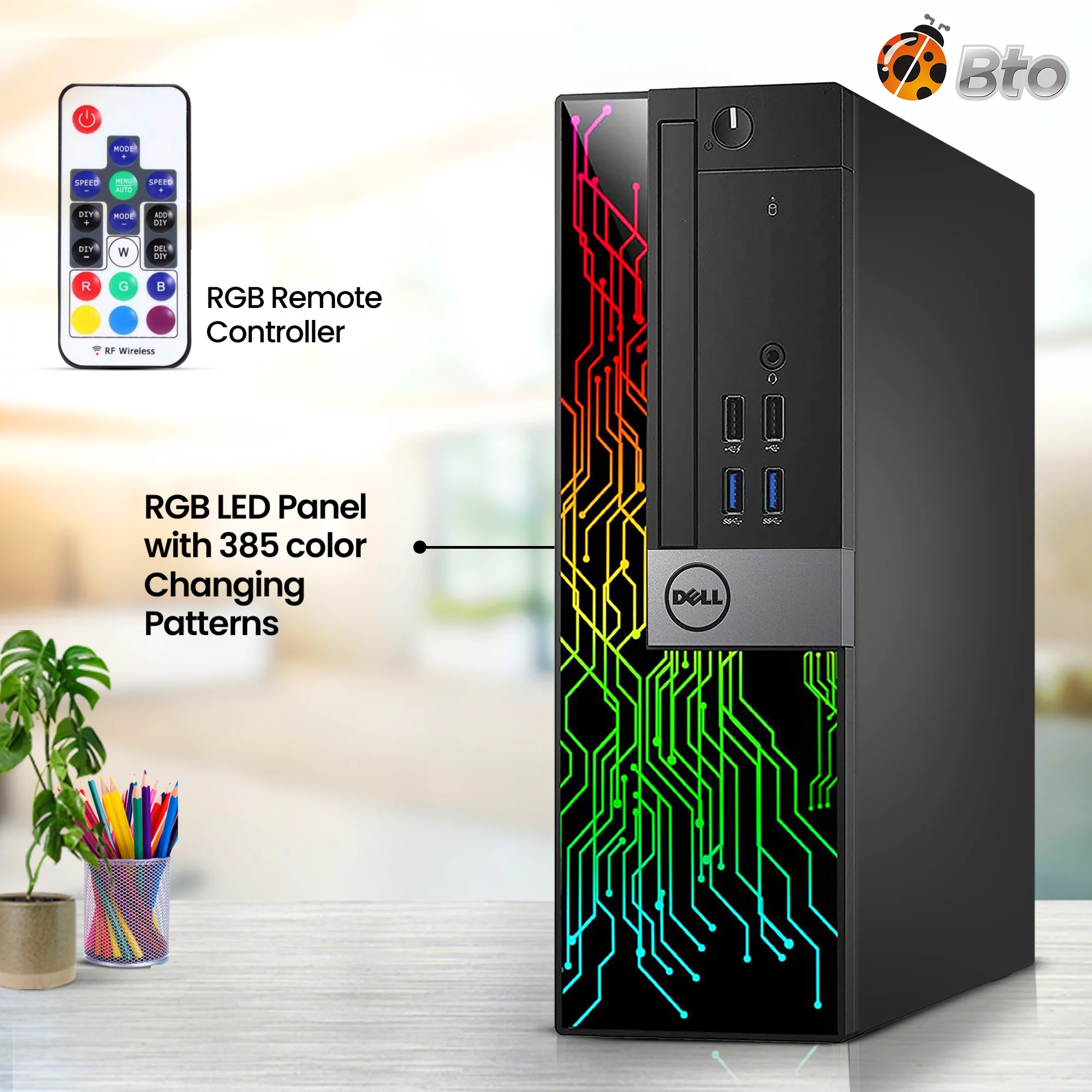 Restored Dell RGB Gaming Desktop Computer PC, Intel i5 6th Gen. AMD Radeon RX 550 4GB DDR5, 16GB Ram, 1TB SSD, 22 inch Monitor, BTO RGB Gaming Keyboard Mouse & Headset, WiFi Windows 10 Pro (Renewed)