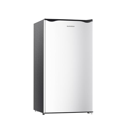 BANGSON Mini Fridge with Freezer, 3.2Cu.Ft, Single Door Small Refrigerator, Energy-Efficient, Low Noise, Mini fridge for Bedroom Dorm and Office, Black