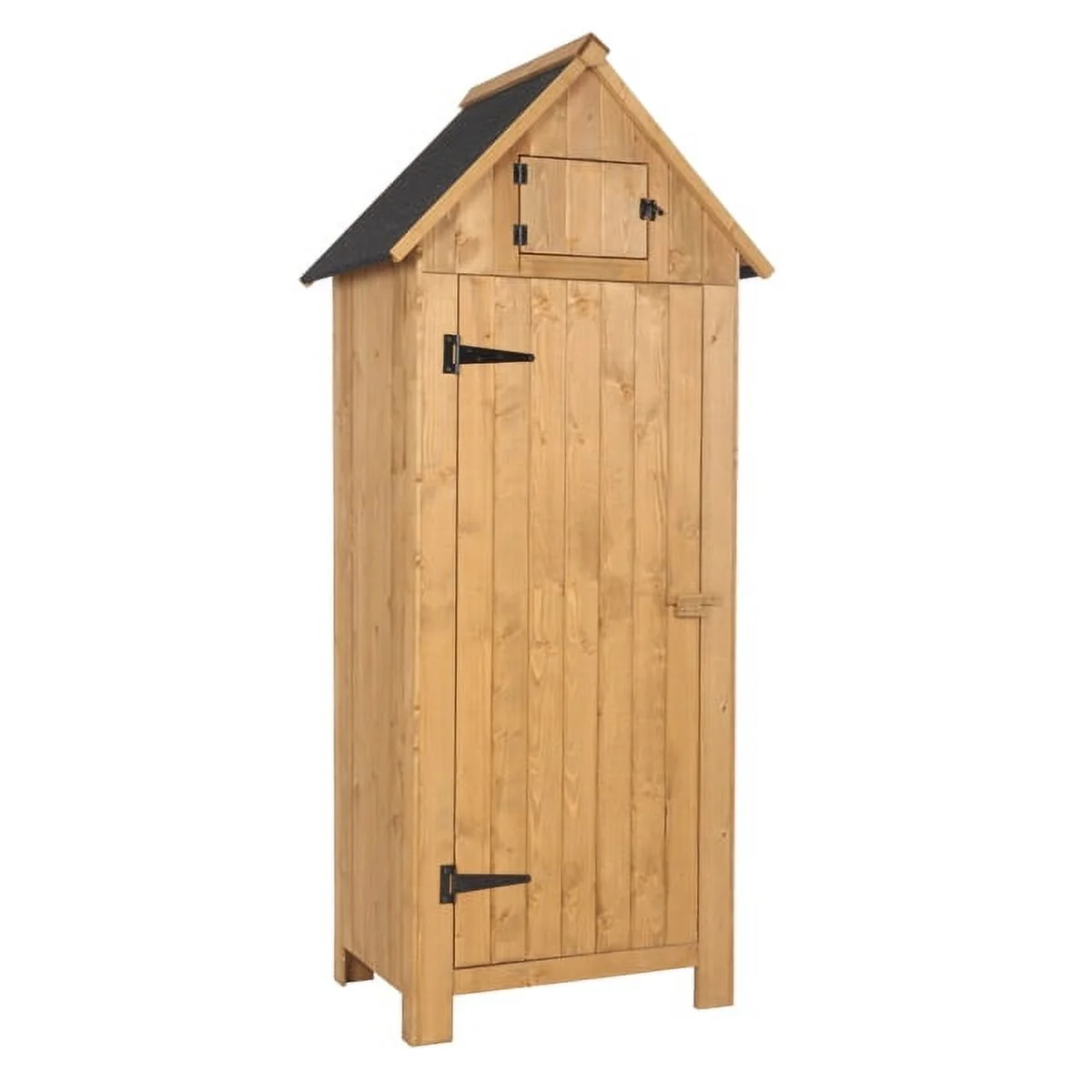 SYTHERS Outdoor Storage Cabinet, Garden Wood Tool Shed for Yard, Patio, Deck and Porch, Natural