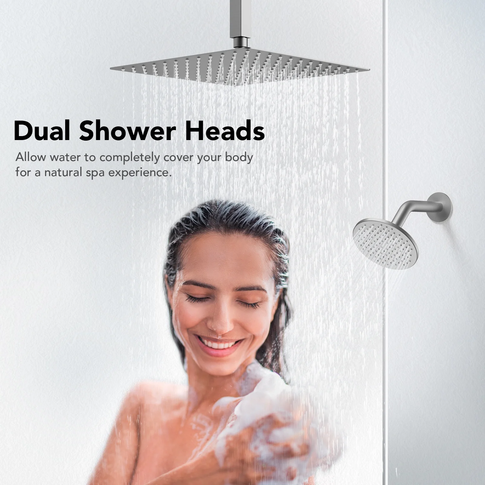 EVERSTEIN Dual Heads Thermostatic Shower Faucet Set 12