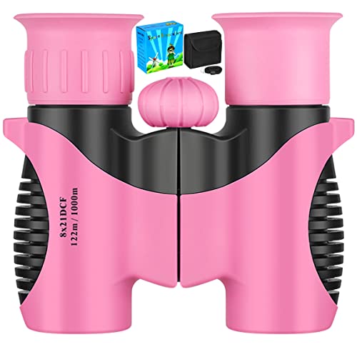 Compact Mini Binoculars for Kids – 8x21 Zoom Kids Binoculars Toy Gift Shock Proof for 3 4 5 6 7 8 9 10 11 12 13 Years Old Boys Girls Bird Watching Sporting Events Children Best Present