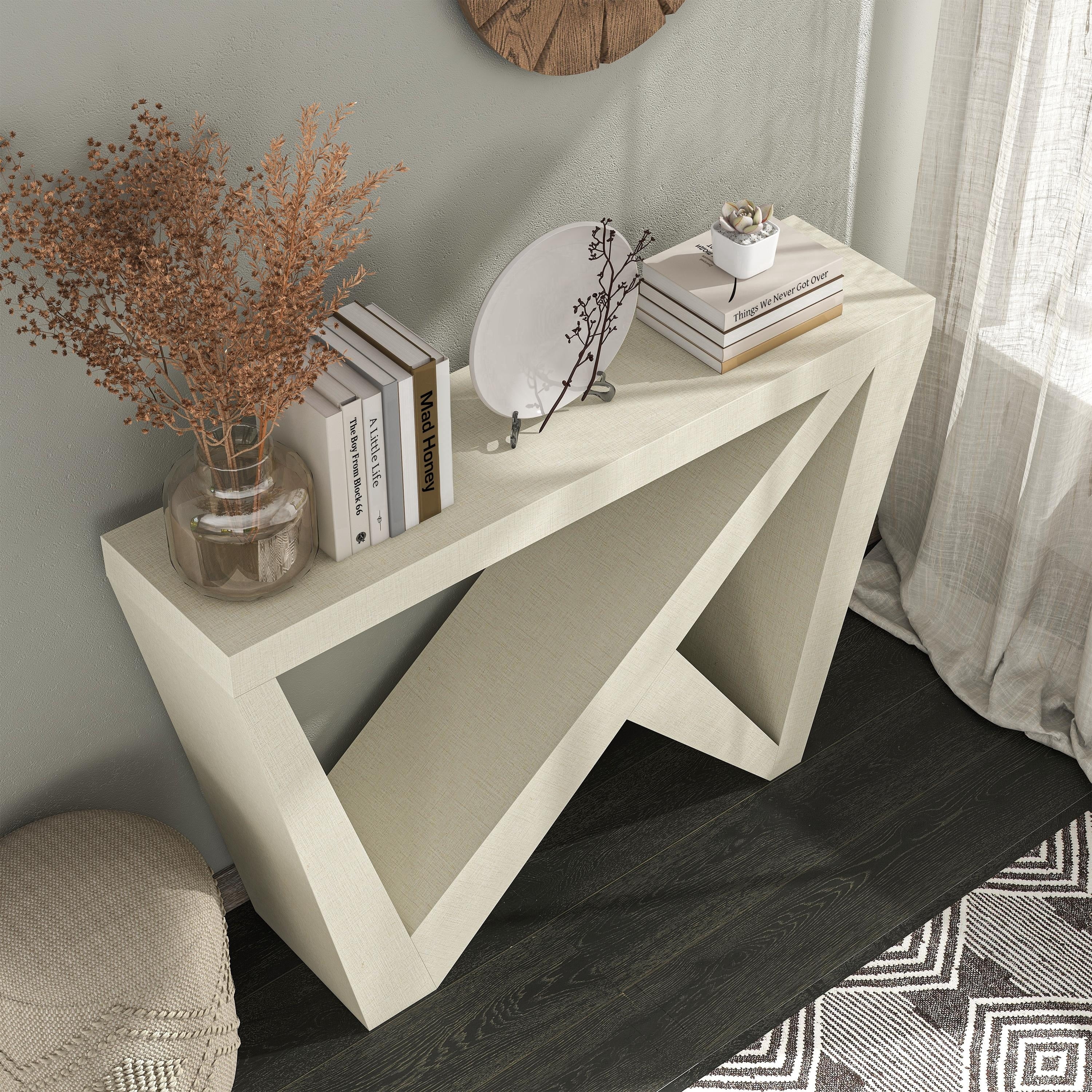Denhour DH BASIC Contemporary Decorative Console Table with W-Shaped Legs by  Cream Weave
