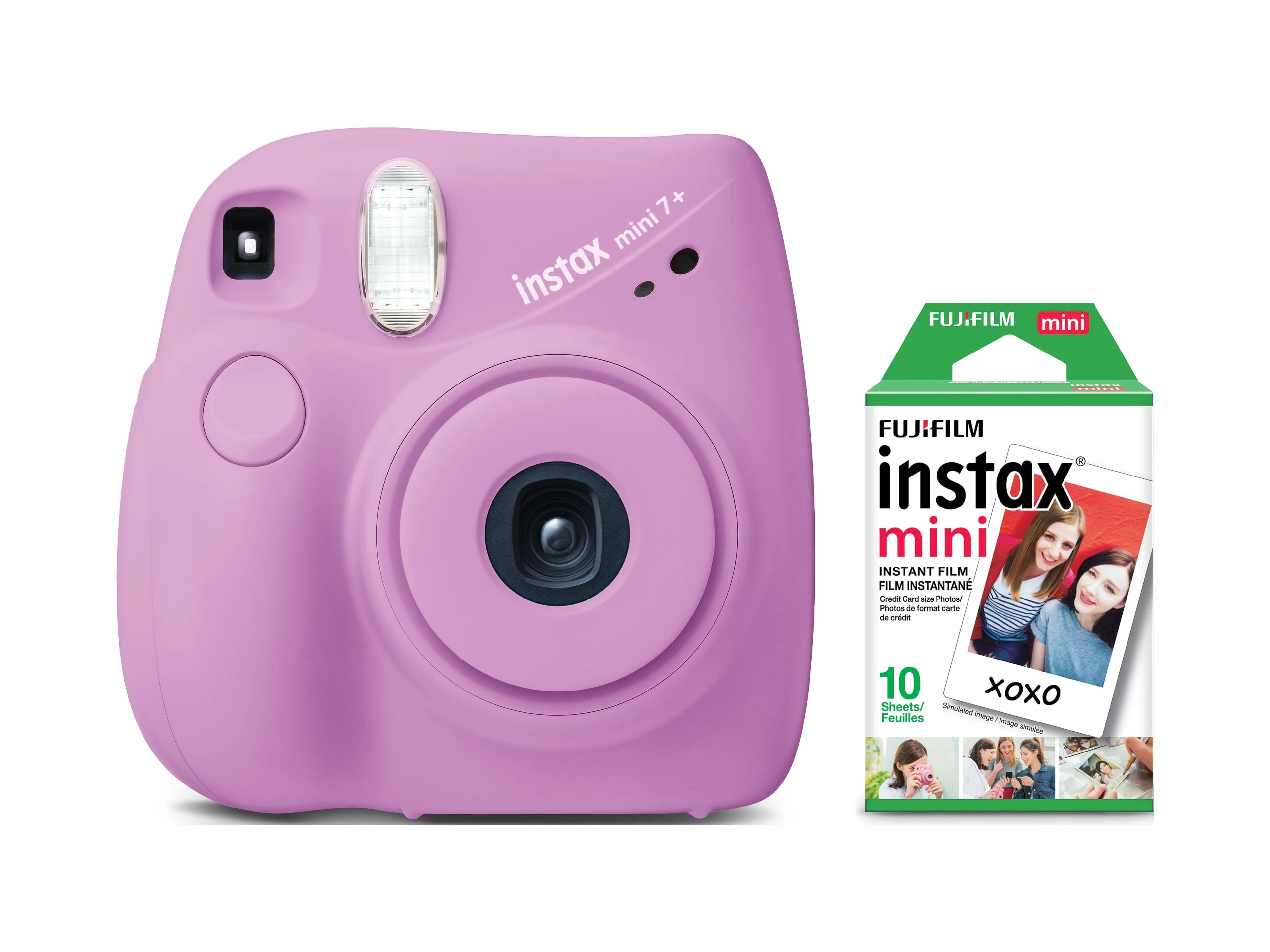 Fujifilm INSTAX Mini 7+ Exclusive Blister Bundle with Bonus Pack of Film (10-pack Mini Film), Lavender