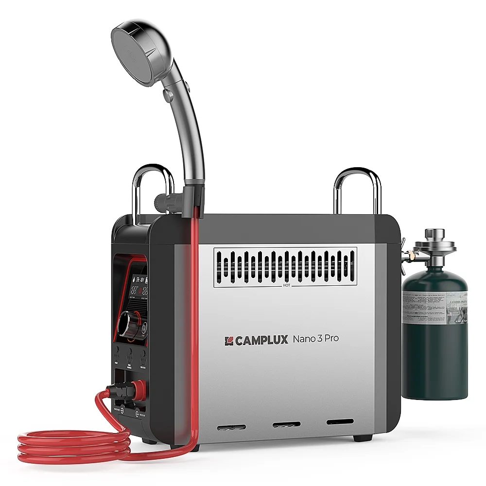 CAMPLUX 0.8 GPM 20,500 BTU Propane On-Demand Portable Tankless Outdoor Water Heater Nano 3 Pro
