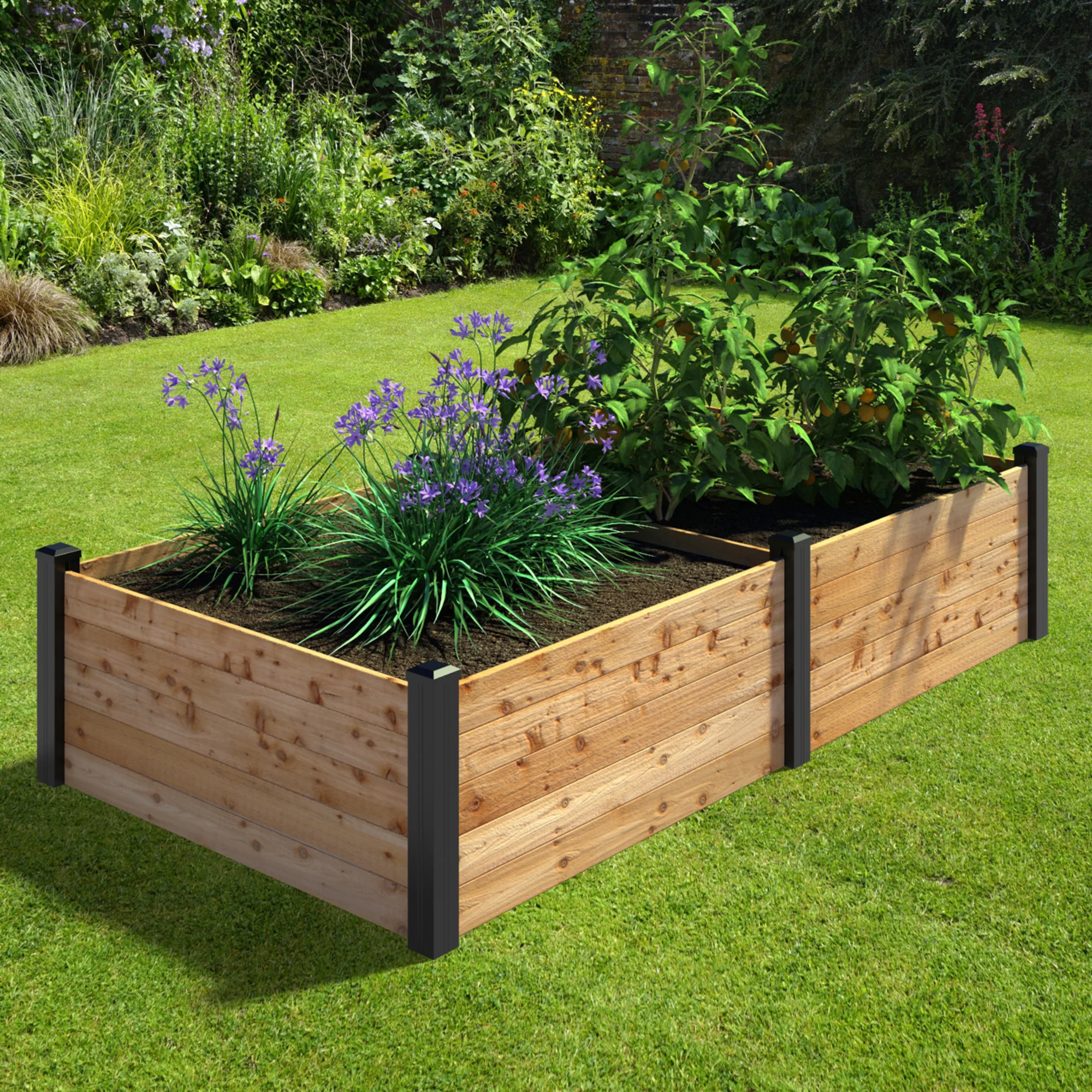 Outdoor Essentials Haven 4 ft. x 8 ft. Natural Cedar Raised Garden Bed