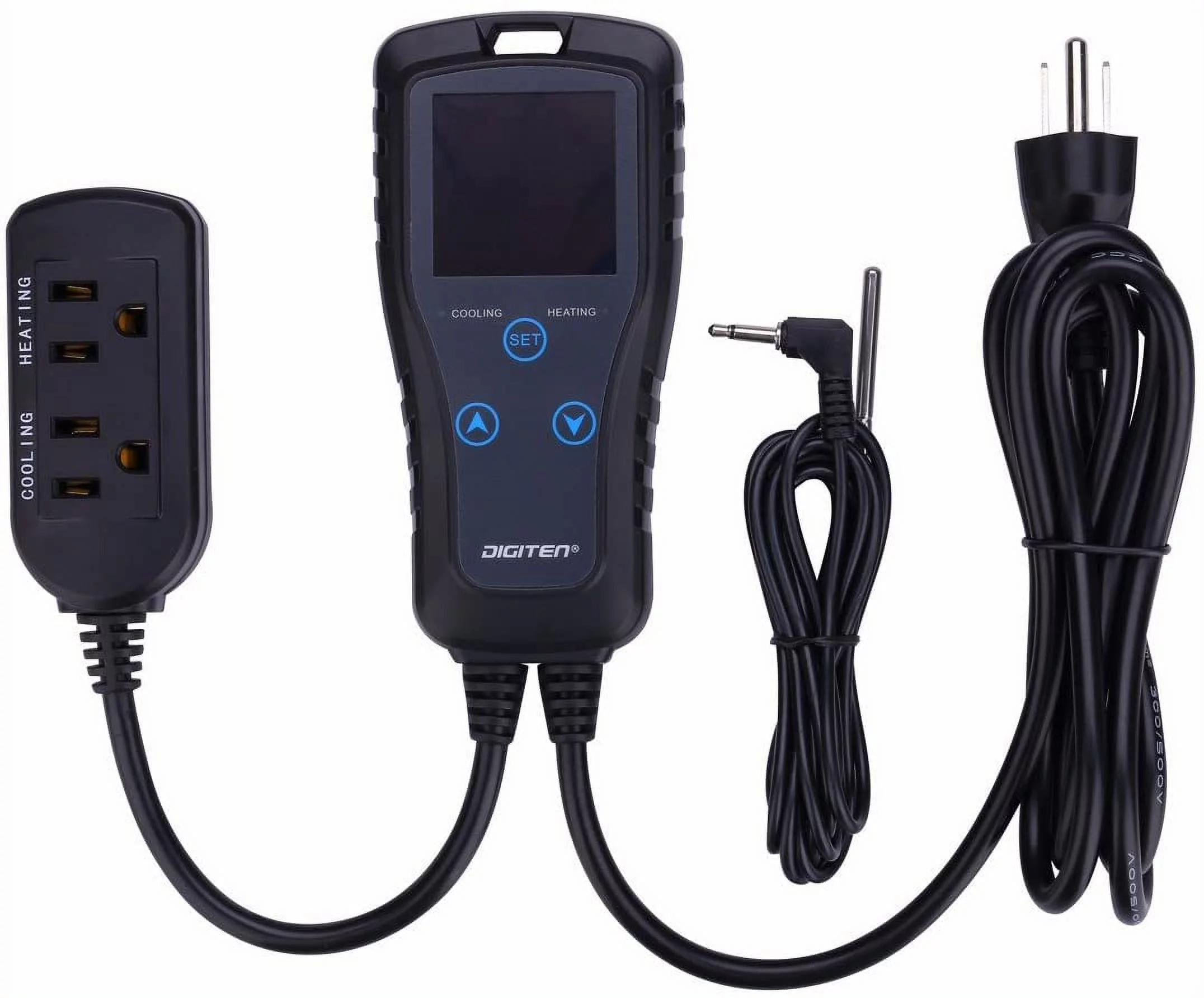 DIGITEN Temperature Controller 2-Stage Thermostat Outlet Greenhouse Temperature Controller Heat Mat Thermostat Heating Cooling Mode 110V 10A