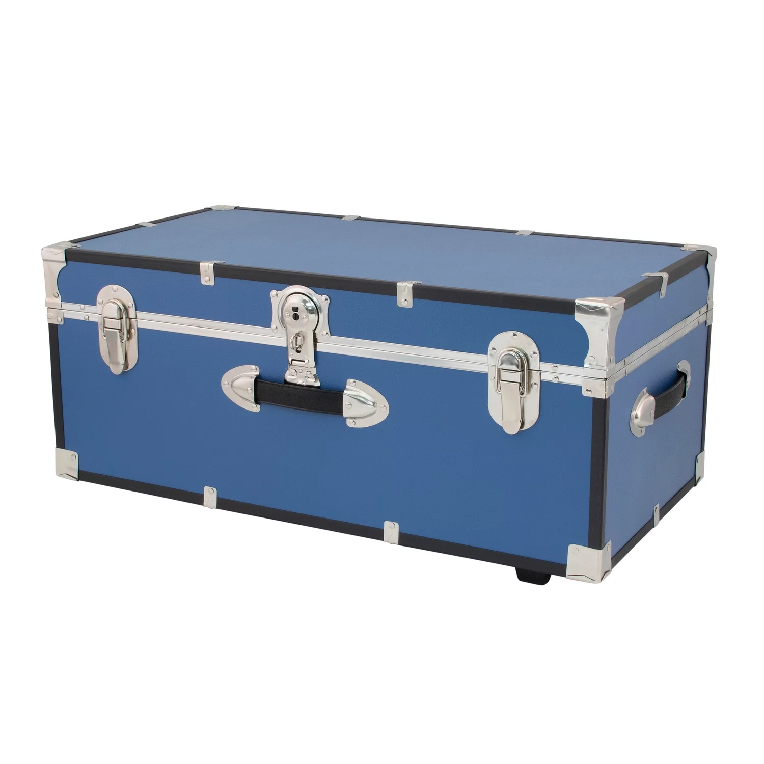 Seward Trunks Adult Wood Trunk with Wheels and Lock in Mist Blue
