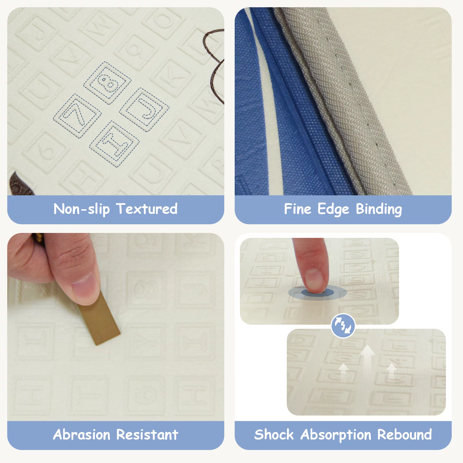 Baby Play Mat 71x79 Inch Foam Folding Play Mat, Non-Toxic XPE Waterproof Floor Activity Tummy Time Mat For Infants and Toddlers