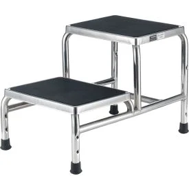 Global Industrial Chrome Two-Step Foot Stool