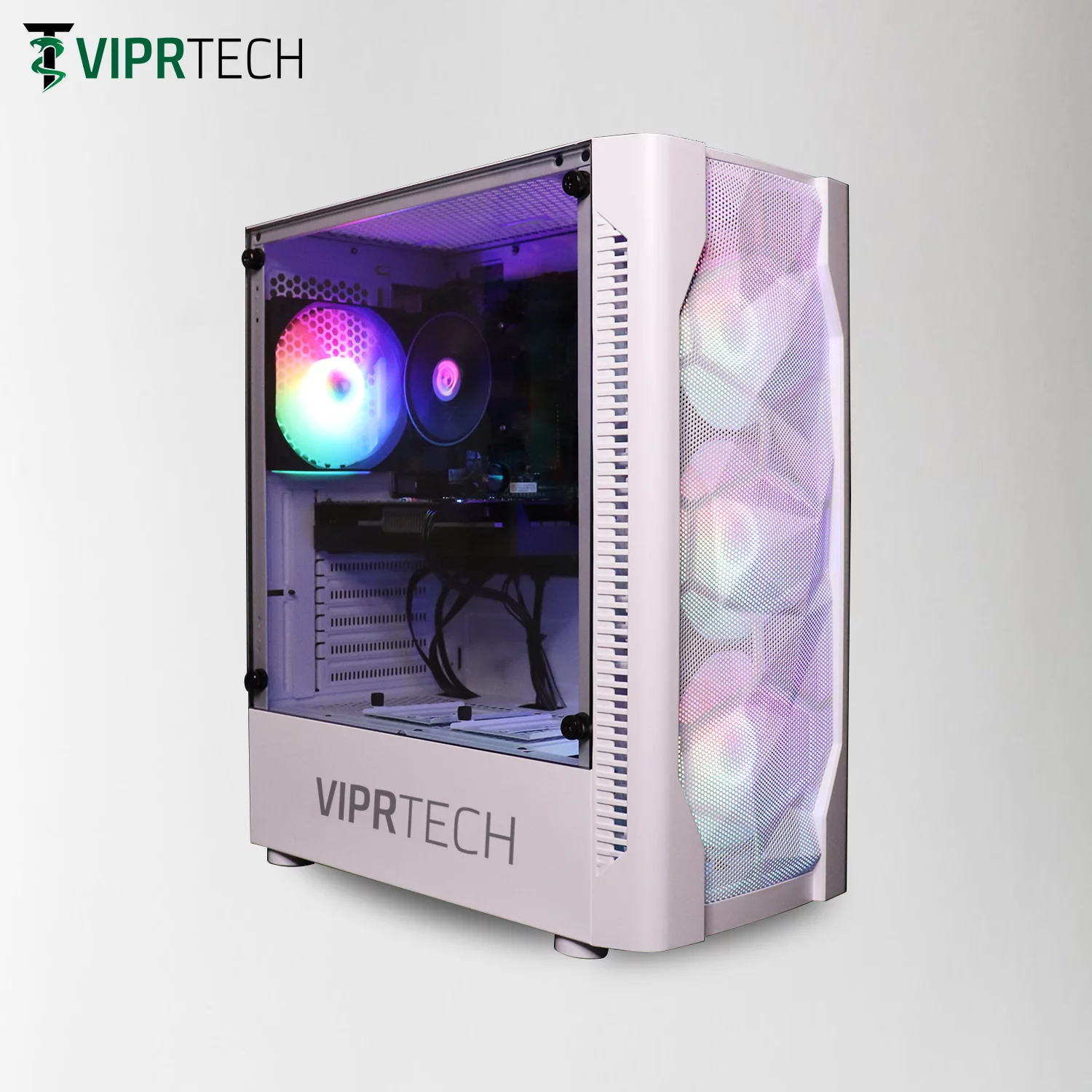 ViprTech.com Flurry Gaming PC Desktop Computer - AMD Ryzen 5 (12-LCore), AMD Radeon RX 560 4GB, 8GB DDR4 RAM, 1TB HDD, Wi-fi, RGB, Windows 10  Pro