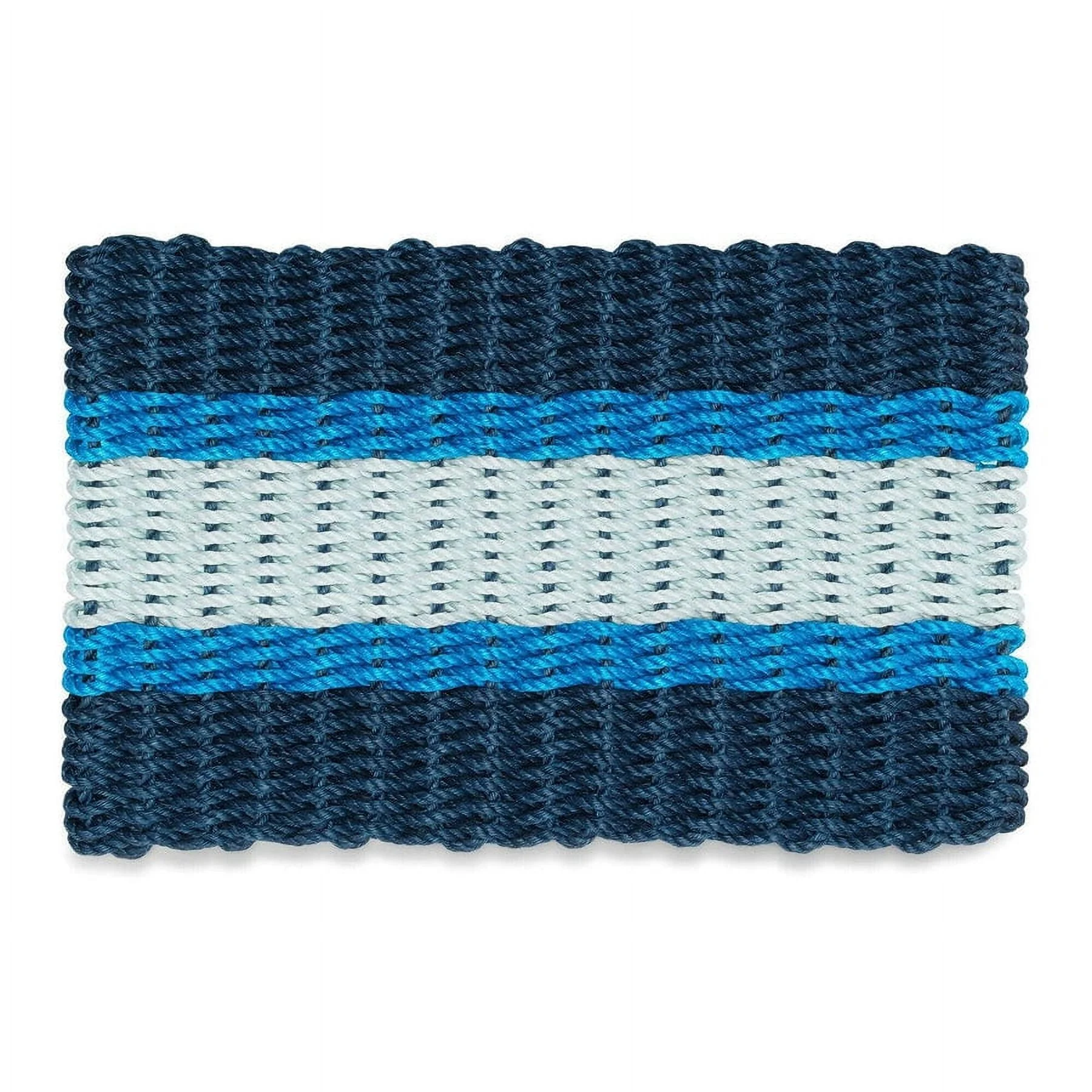 Wicked Good Doormats, Outdoor Door Mats, Marine-Grade Rope Front Door Mats Handwoven in Maine, Nautical Rope Doormat, Lobster Rope Doormat, Navy, Light Blue, Seafoam, 24
